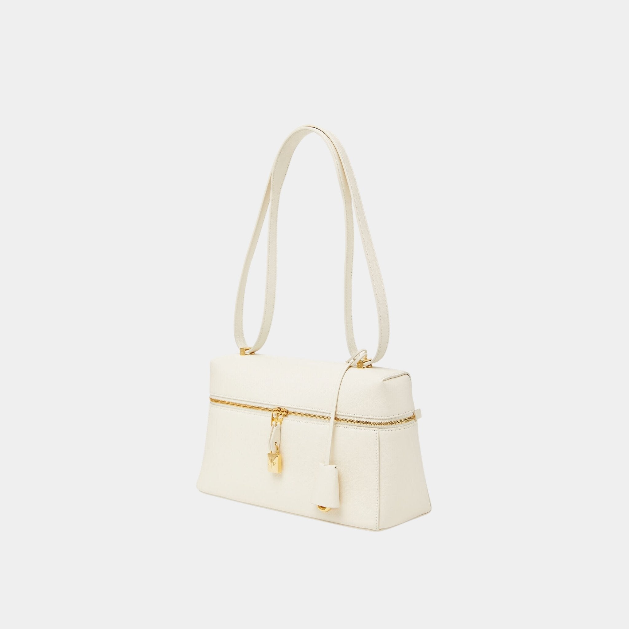Loro Piana Extra Bag L27 Calfskin, Whisper White, Side