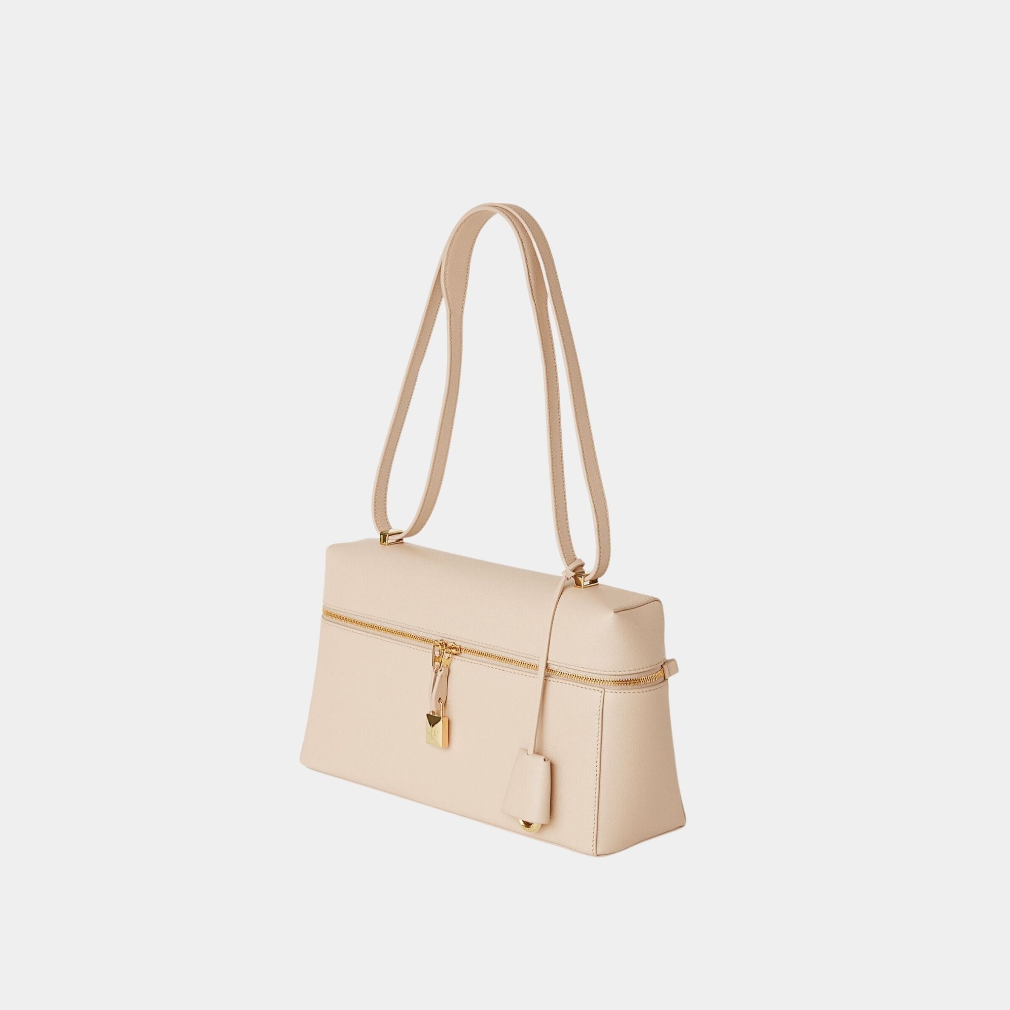 Loro Piana Extra Bag L27 In Calfskin, Creamed Honey, Side
