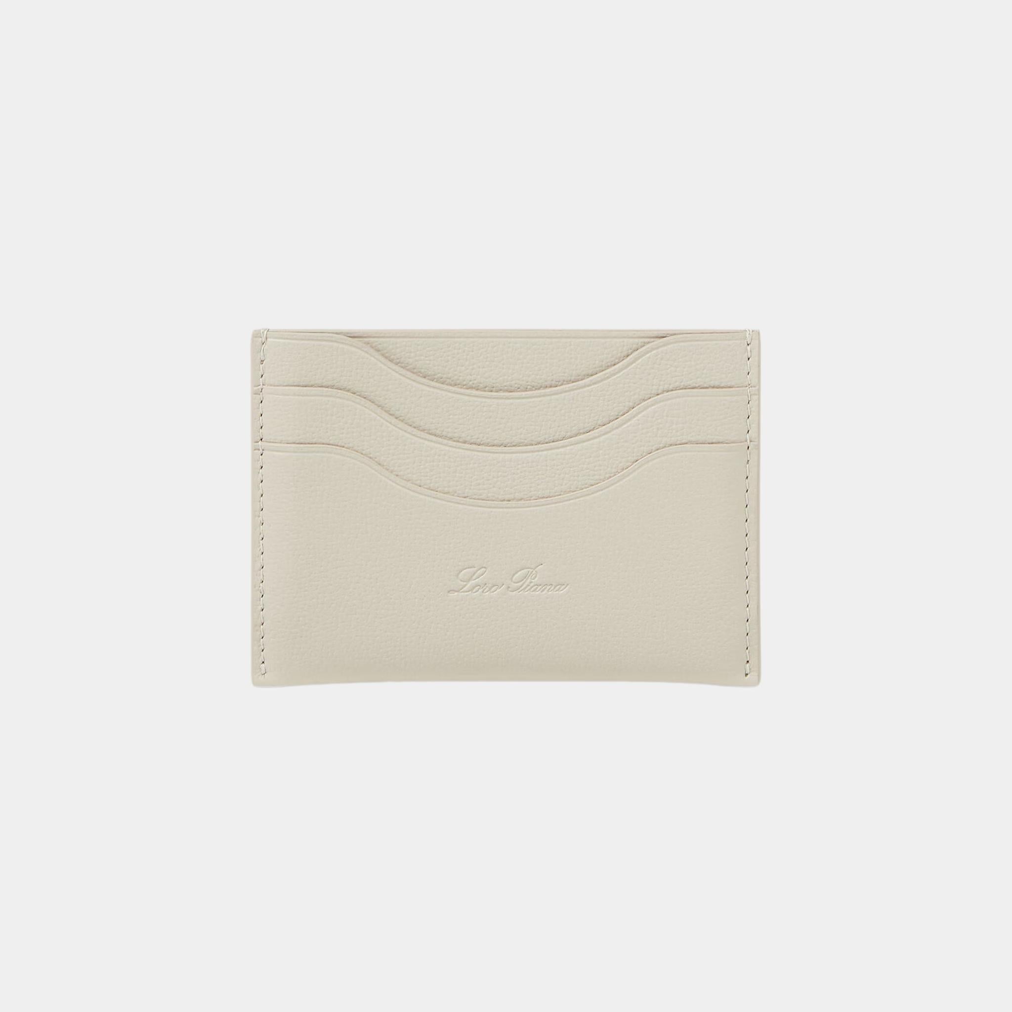 Loro Piana Extra Cardholder Calfskin, Light Travertine, Front