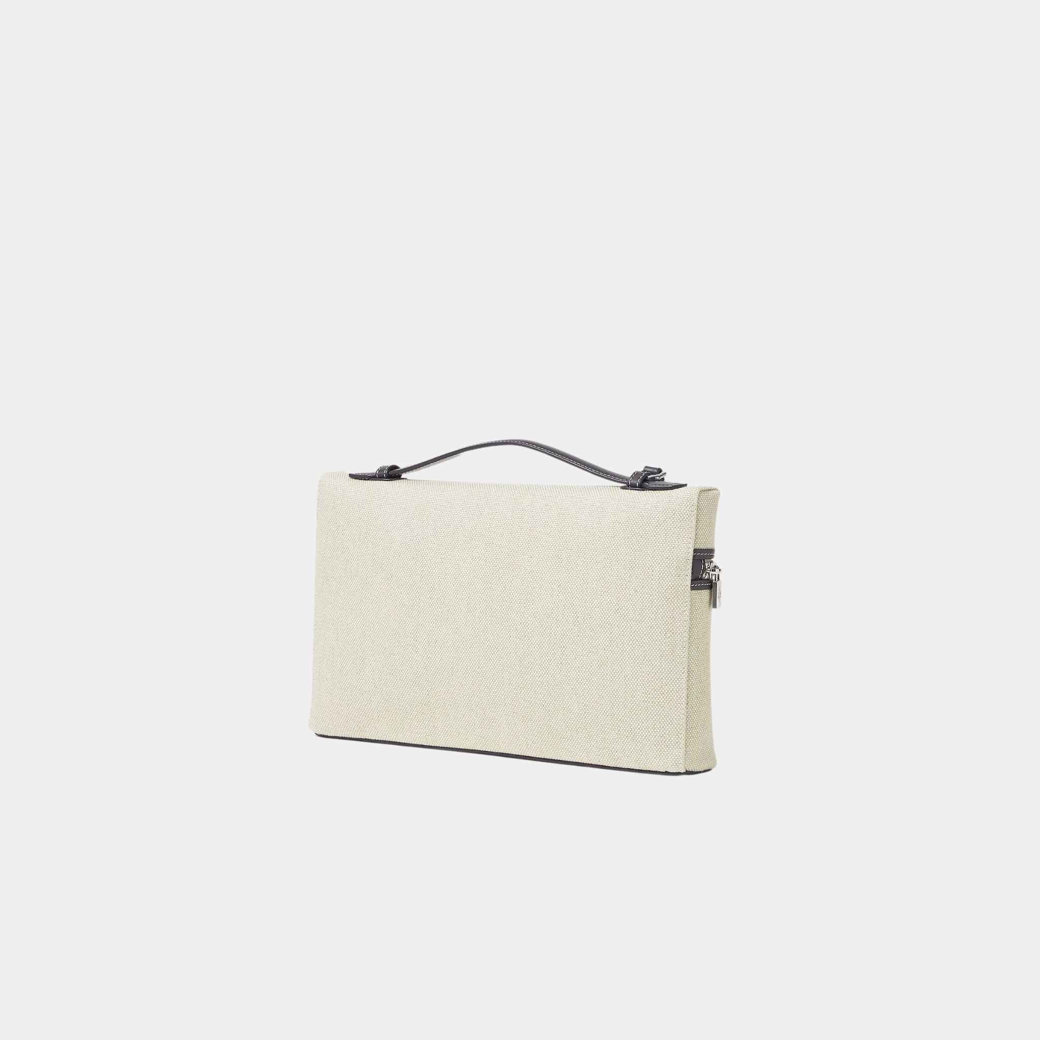 Loro Piana Extra Pouch L29 Linen And Cotton, Natural, Stonehenge, Back