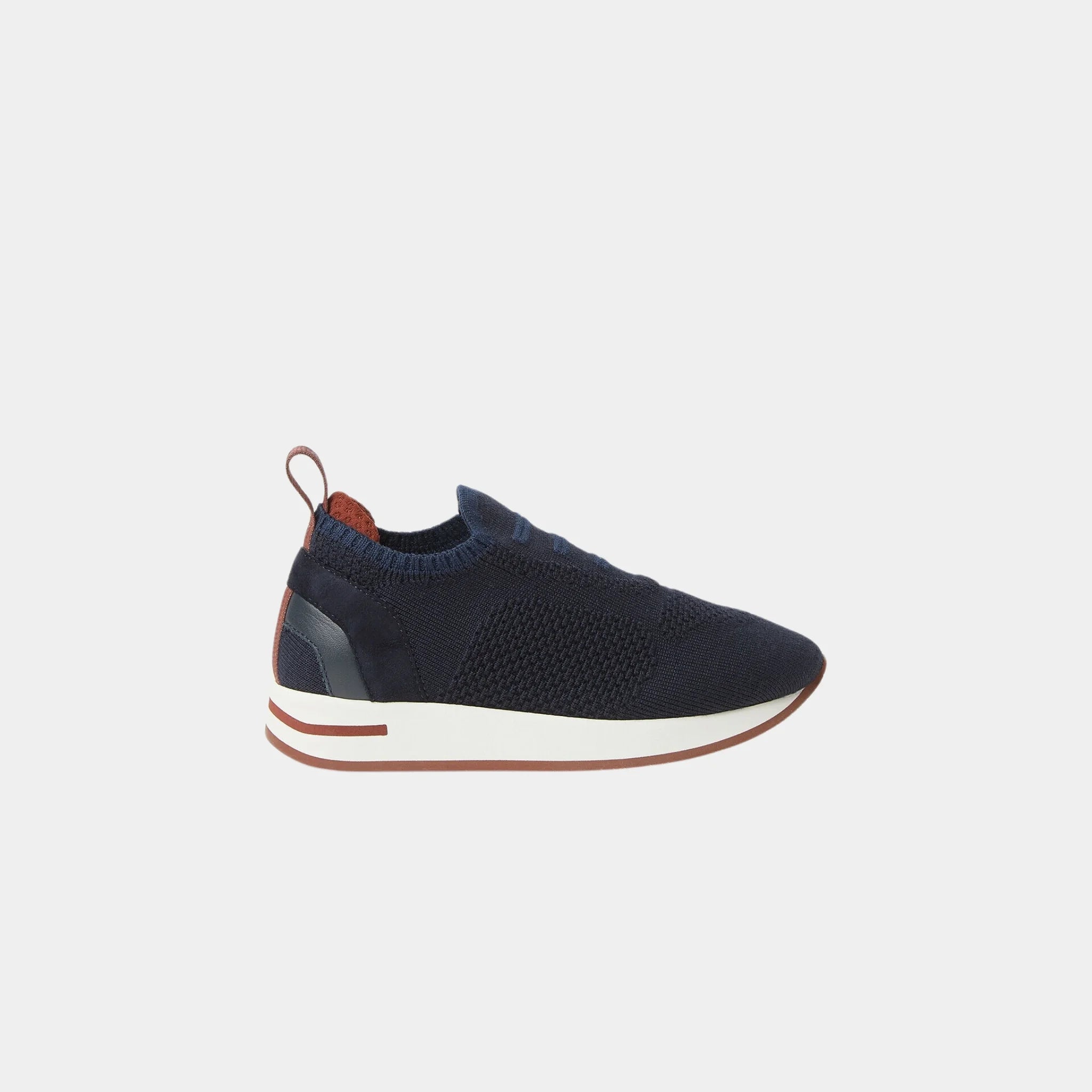 Loro Piana Kids 360 Slip On Sneaker in Wish Wool, Navy Blue, Side