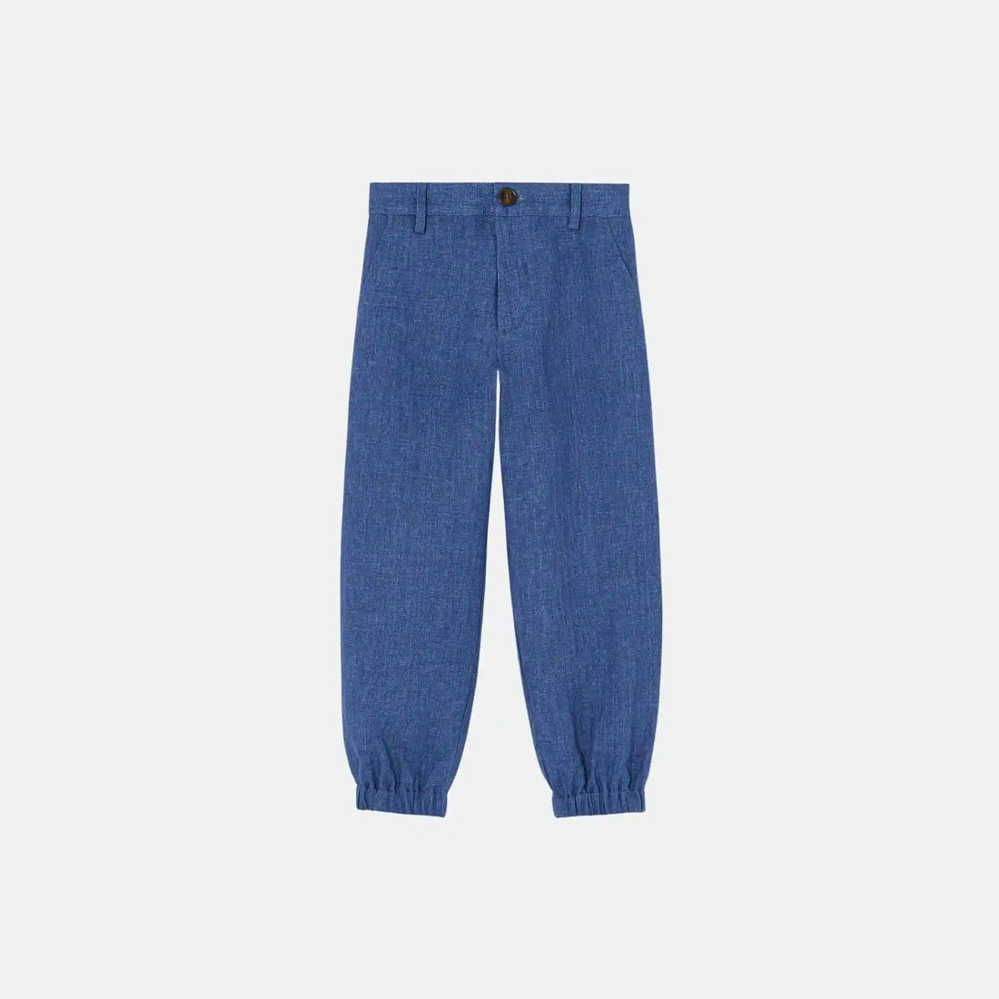 Loro Piana Kids Cole Pants Linen, Blue, Front