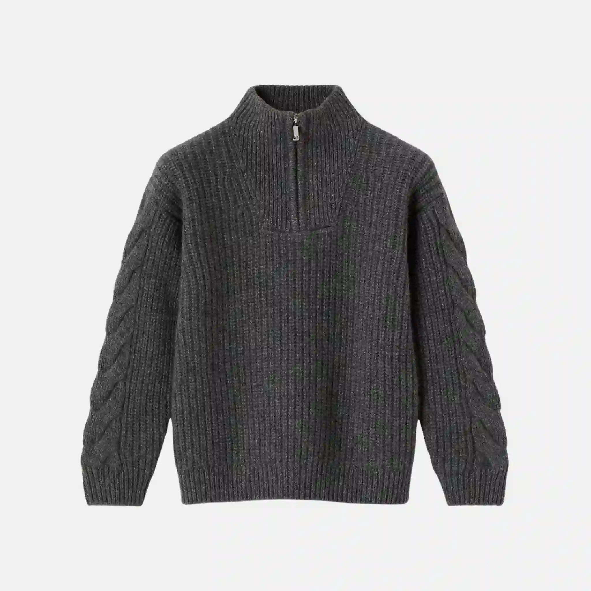 Loro Piana Kids Honey Sweater in Cashmere, Greymelange, Front