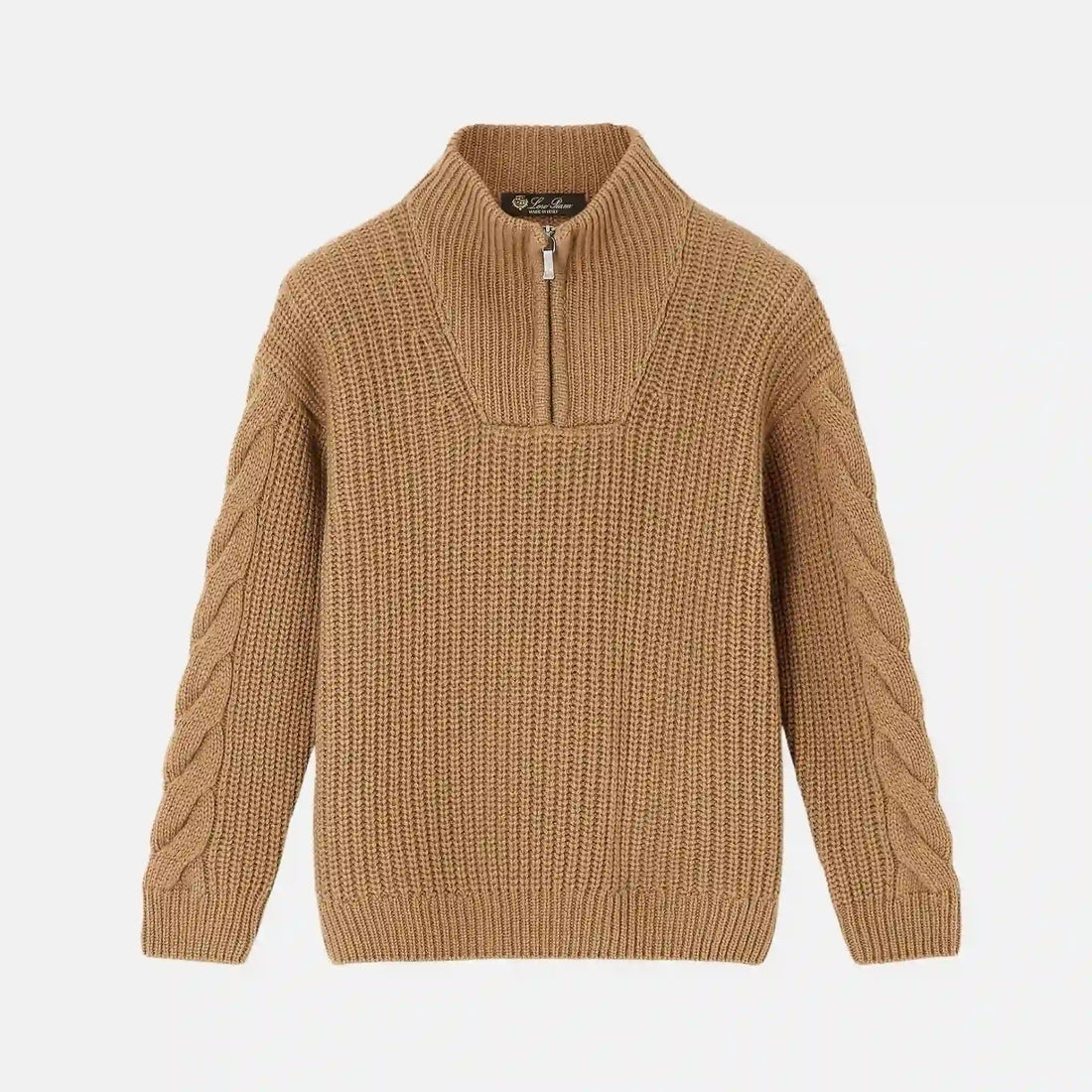 Loro Piana Kids Honey Sweater in Cashmere, Sandrift, Front