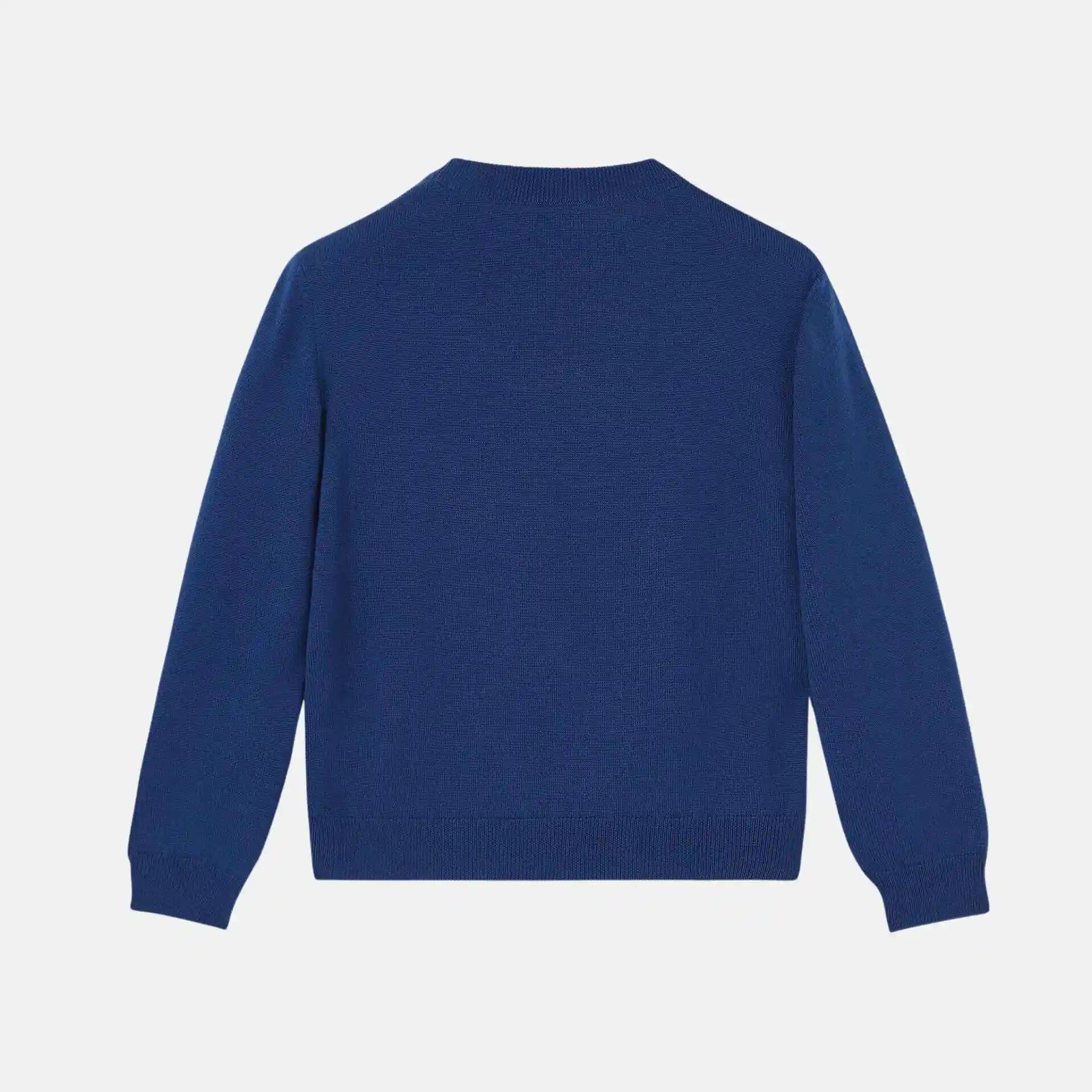 Loro Piana Kids Marvelous Crewneck Wish Wool, Blue, Back