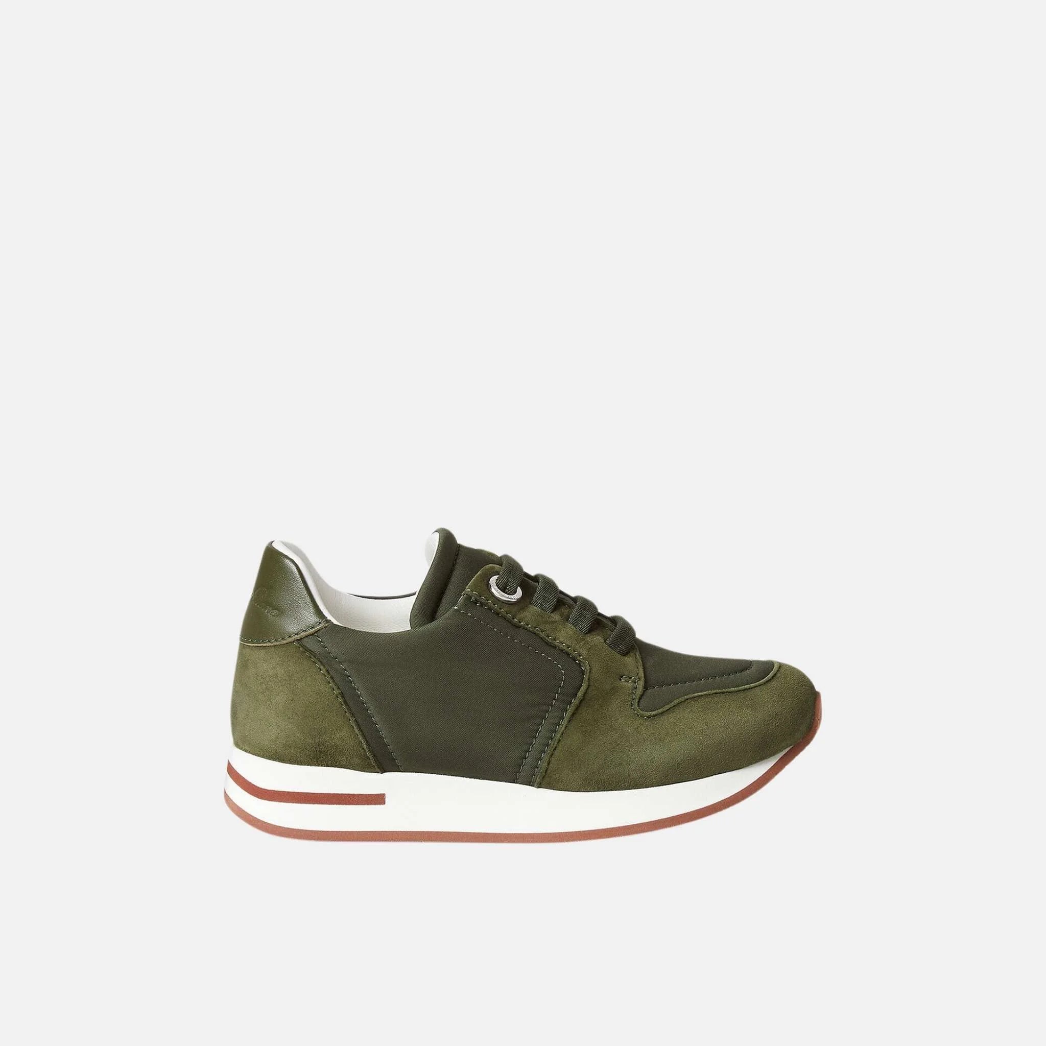 Loro Piana Kids My Wind Sneaker Suede Goatskin Storm System, Ribbon Green, Side