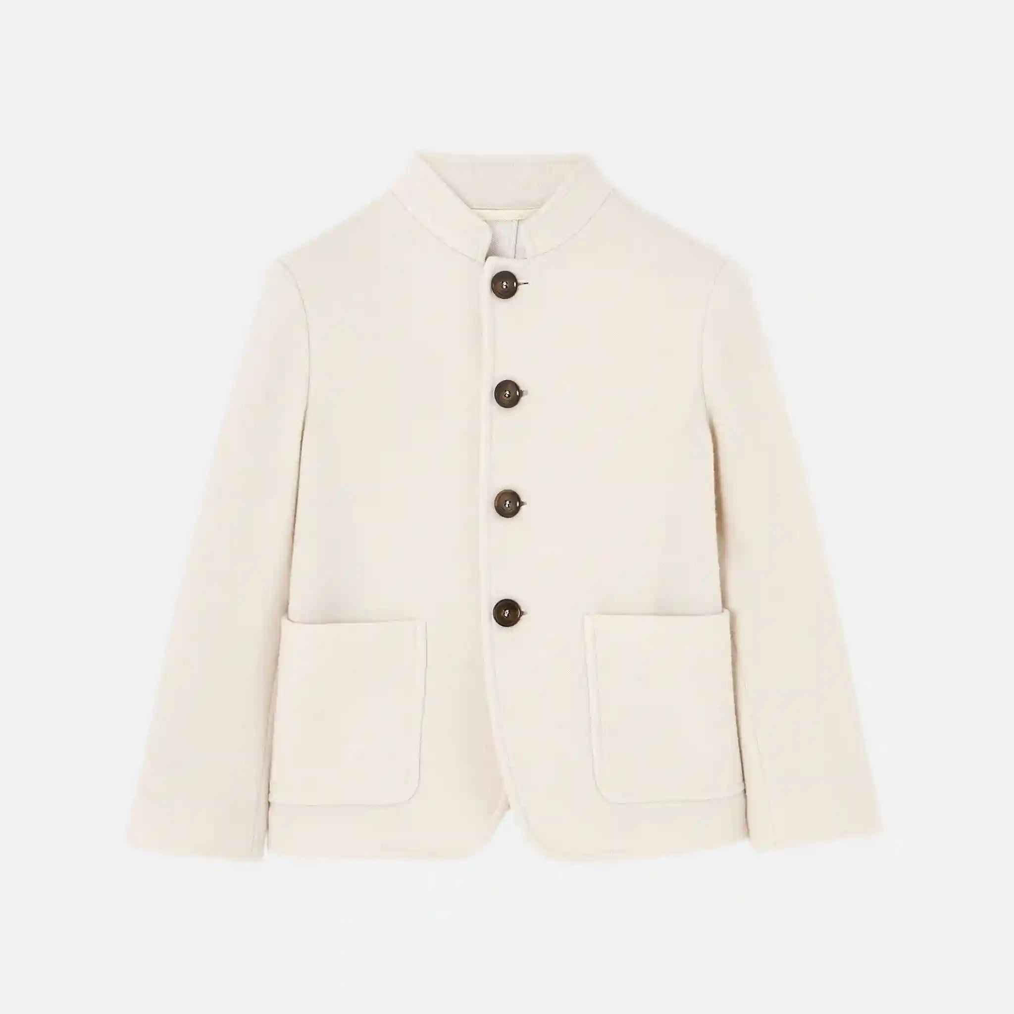 Loro Piana Kids Spagna Jacket in Jersey Novalis, Chalk, Front