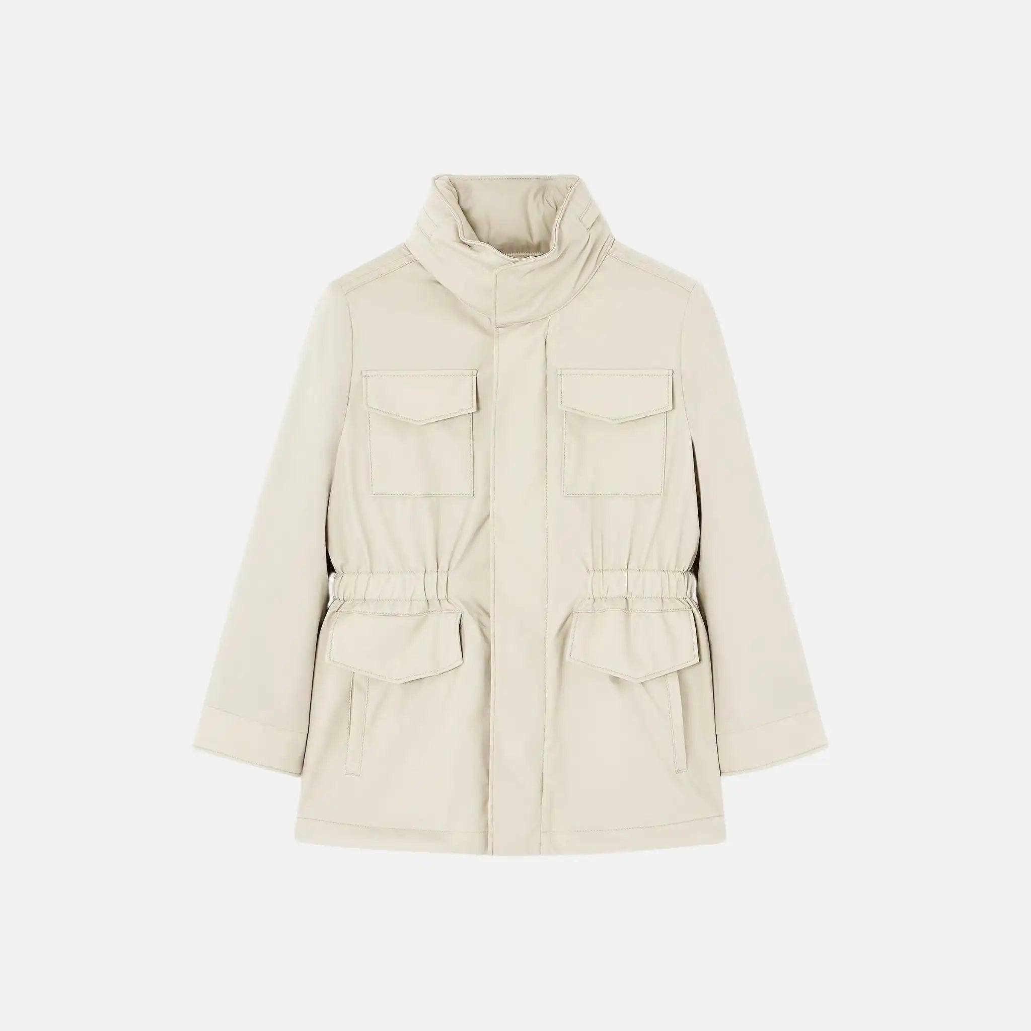 Loro Piana Kids Traveler Jacket Windmate Storm System, Ivory, Front