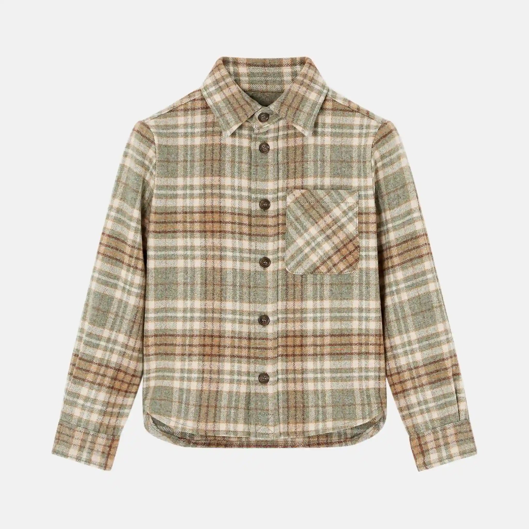 Loro Piana Kids Ugo Shirt In Wish Wool And Cashmere, Front