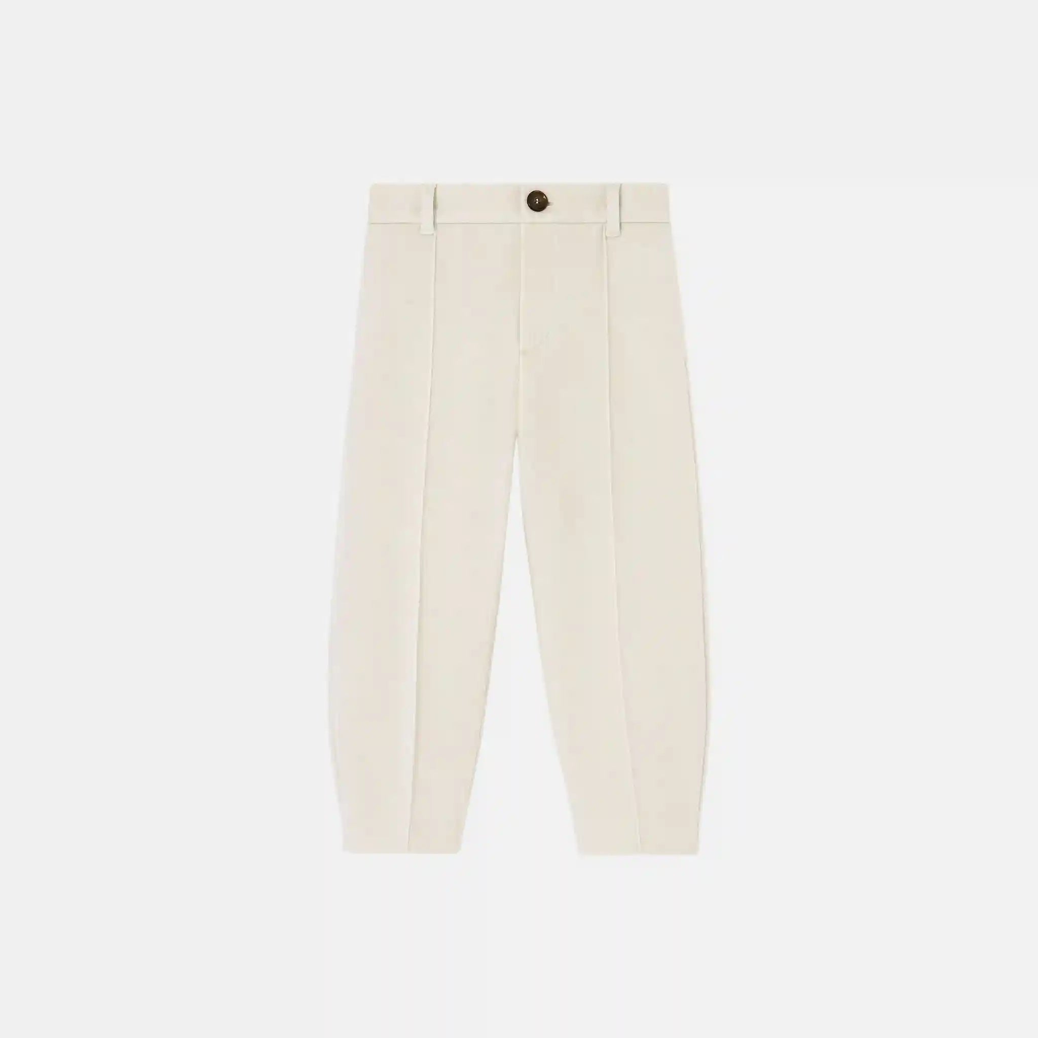 Loro Piana Kids Zack Trousers in Jersey Novalis, Chalk, Front