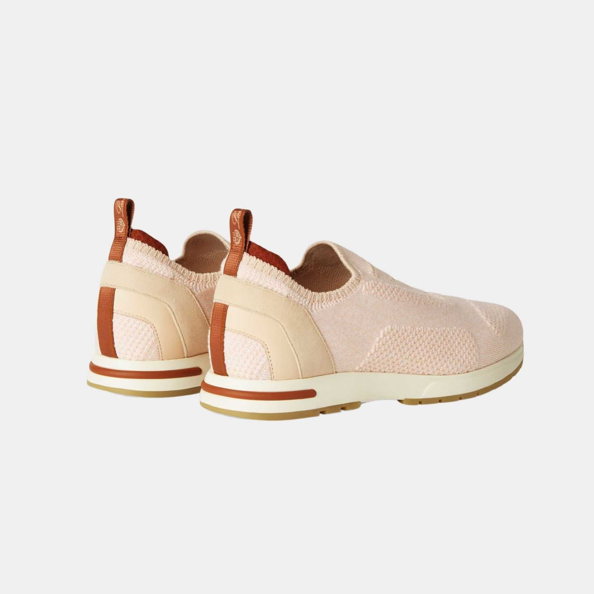 Loro Piana 360 LP Flexy Walk Sneakers In Kummel Colored Eyelets, Chintz Rose, Back