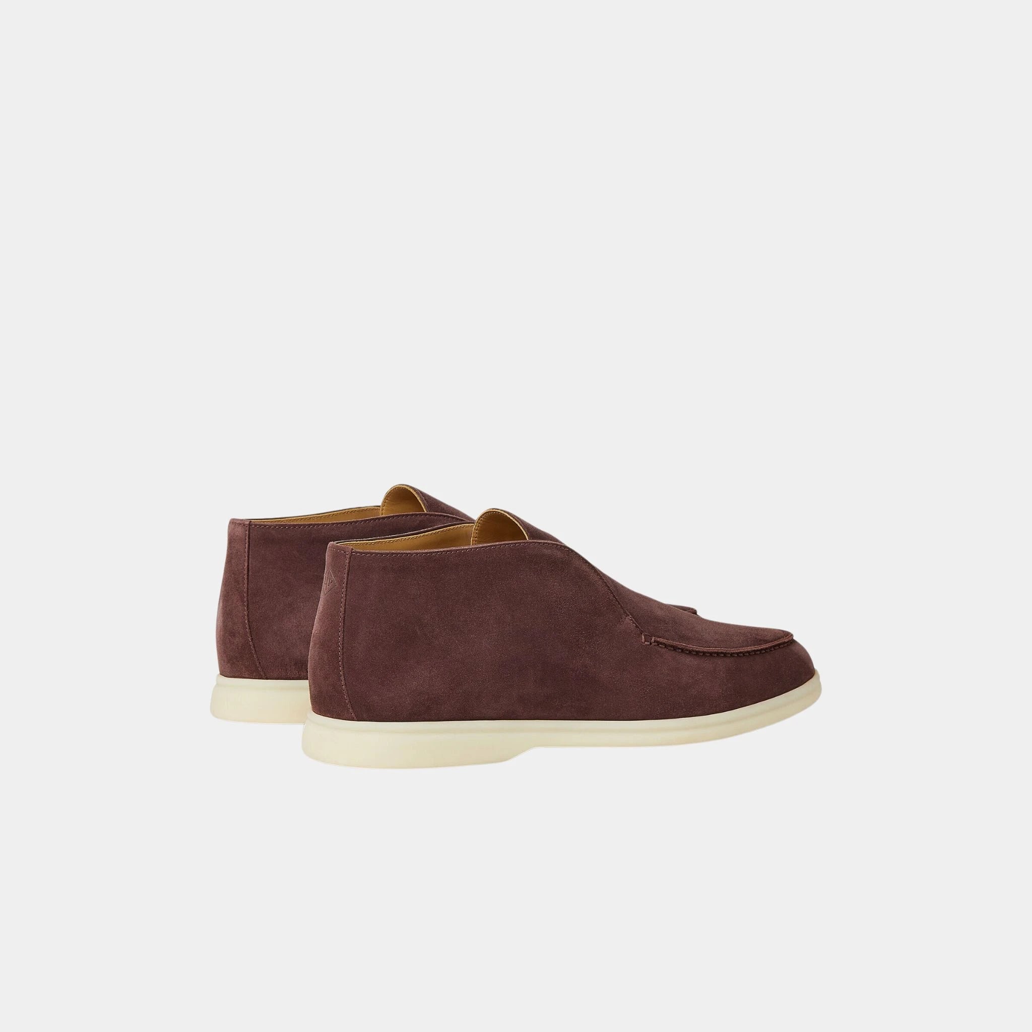 Loro Piana Open Walk Ankle Boot in Suede, Very Dark Moon, Back