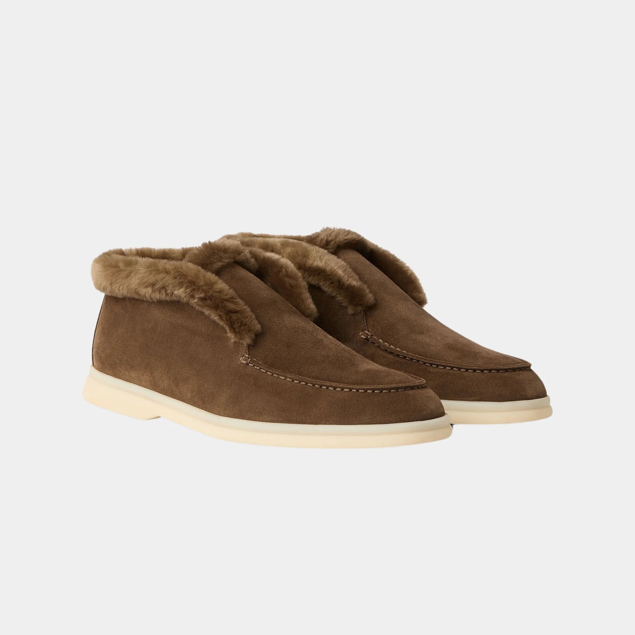 Loro Piana Open Walk Ankle Boot in Suede for Women, Moorland, Front