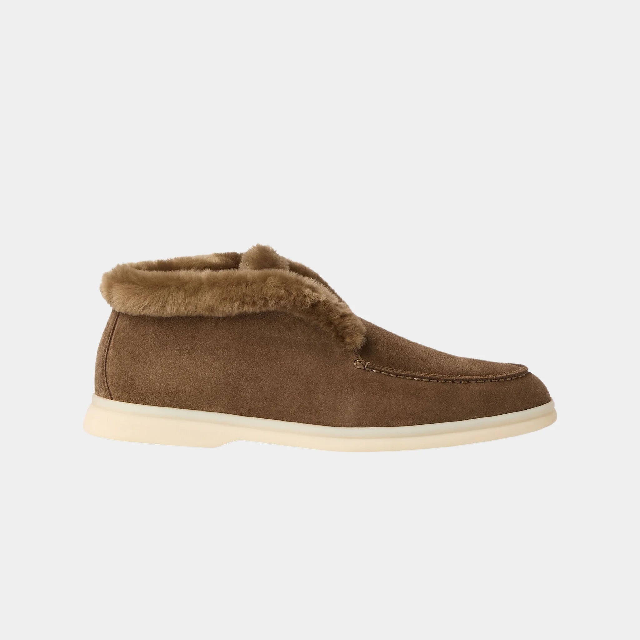 Loro Piana Open Walk Ankle Boot in Suede for Women, Moorland, Side