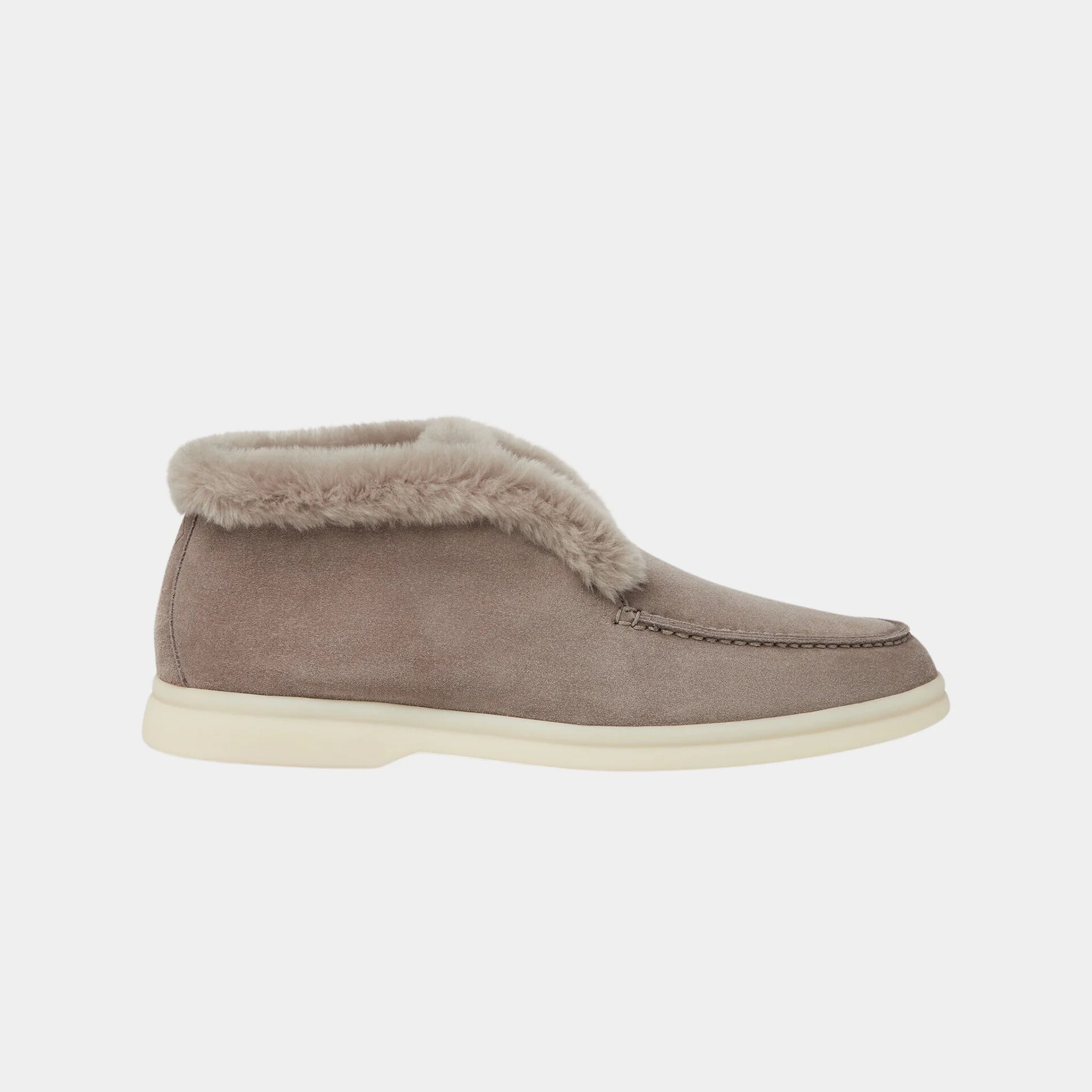 Loro Piana Open Walk Ankle Boot in Suede for Women, Rain Drops, Side