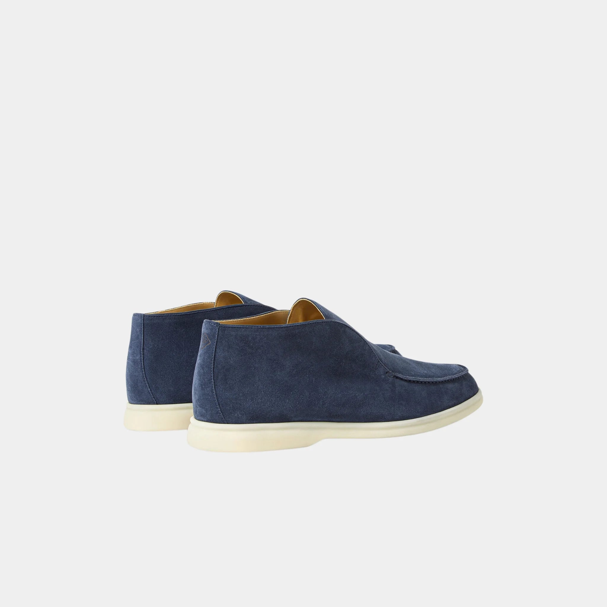 Loro Piana Open Walk Ankle Boots, Deep Dark Sea, Back
