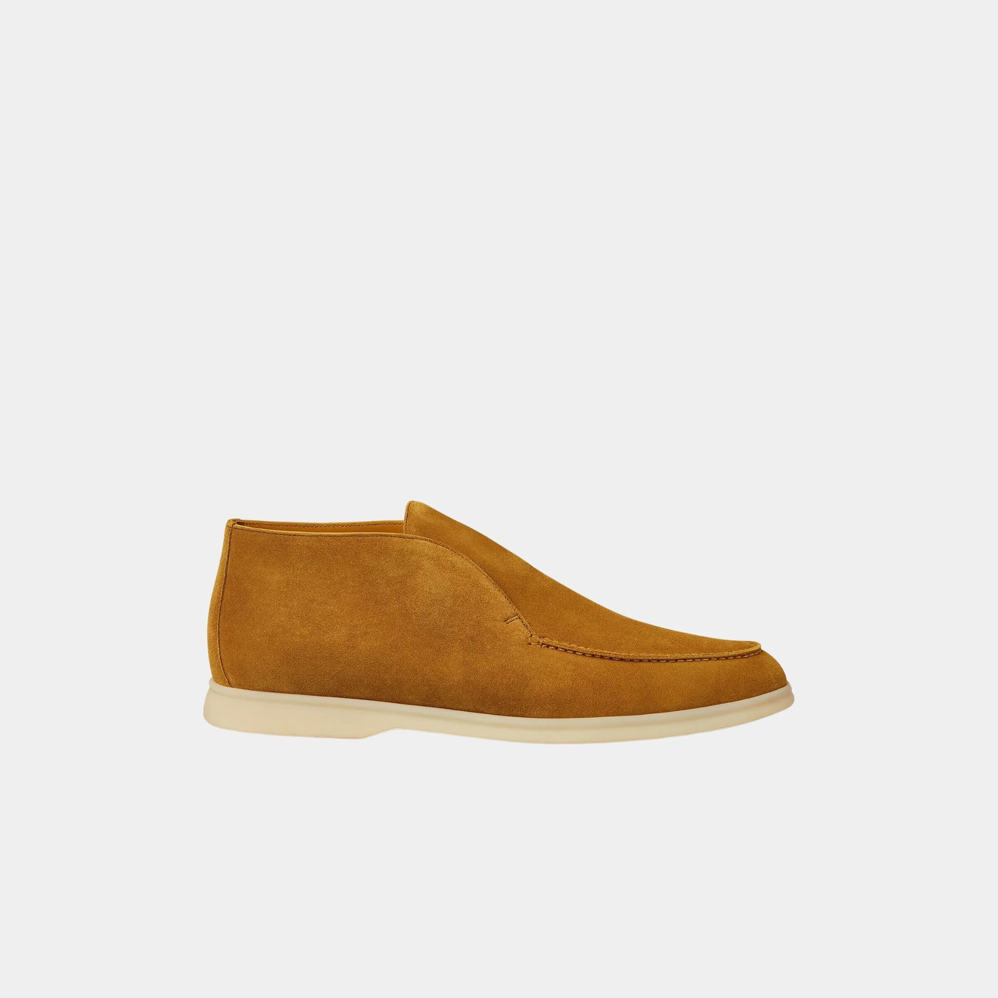 Loro Piana Open Walk Ankle Boots Suede, Dark Saffron, Side