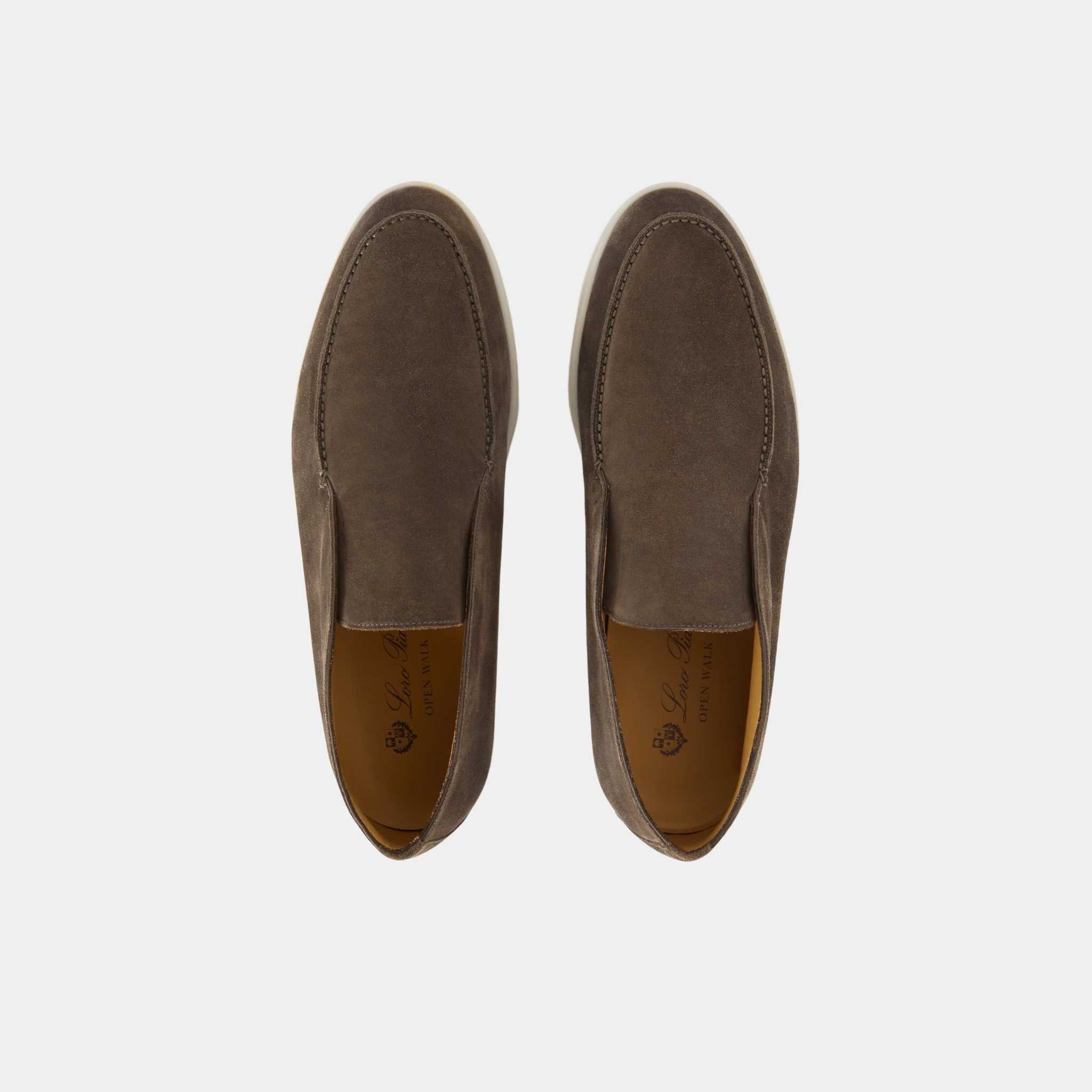 Loro Piana Open Walk Ankle Boots Suede, Warm Gray, Top