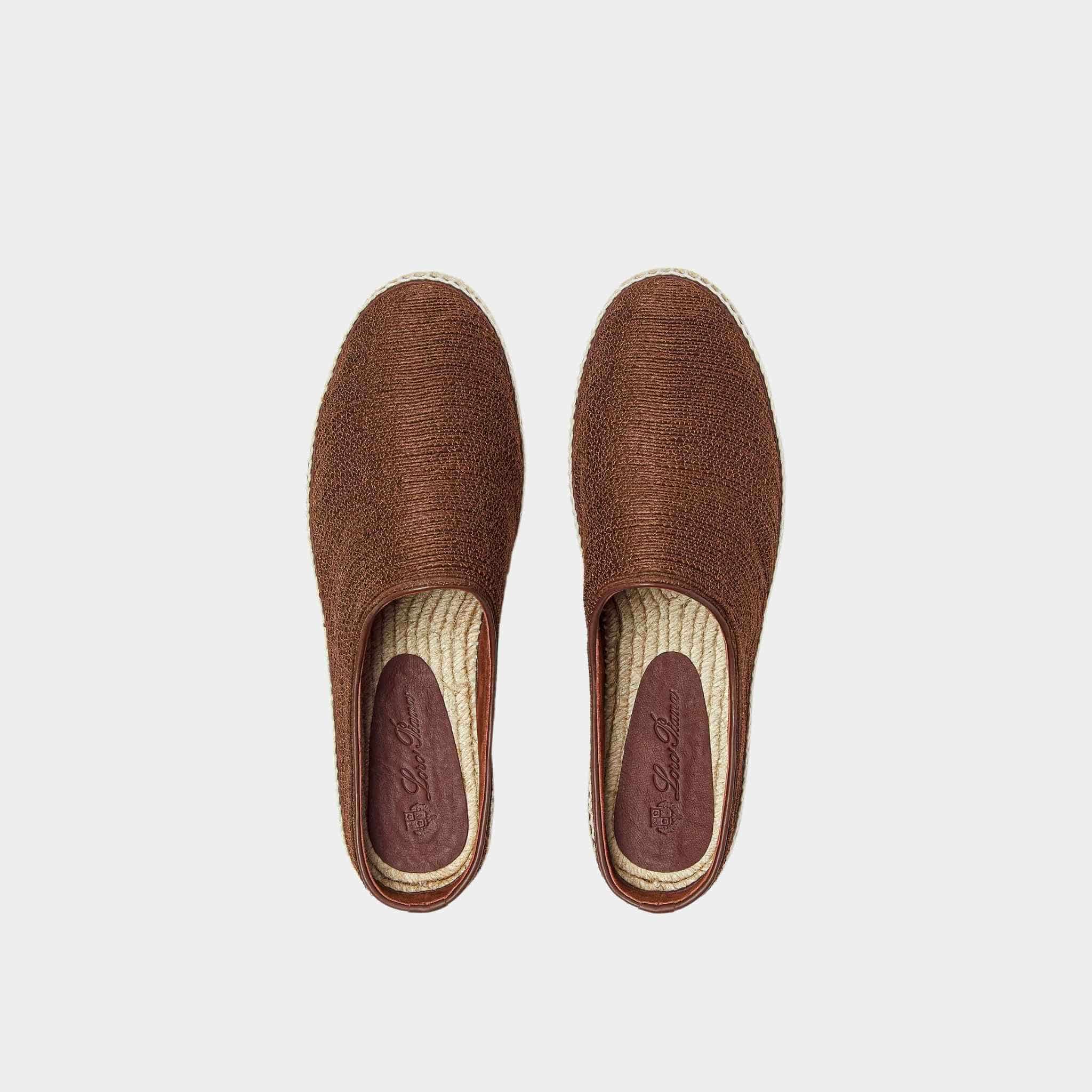 Loro Piana Sea Sabot Walk Espadrille With Rope Sole, Marron, Top