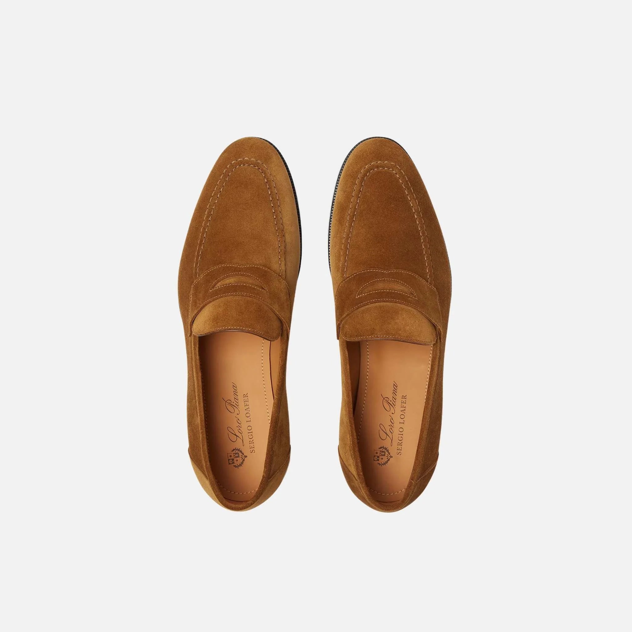 Loro Piana Sergio Loafer Ox Leather, Tan, Top