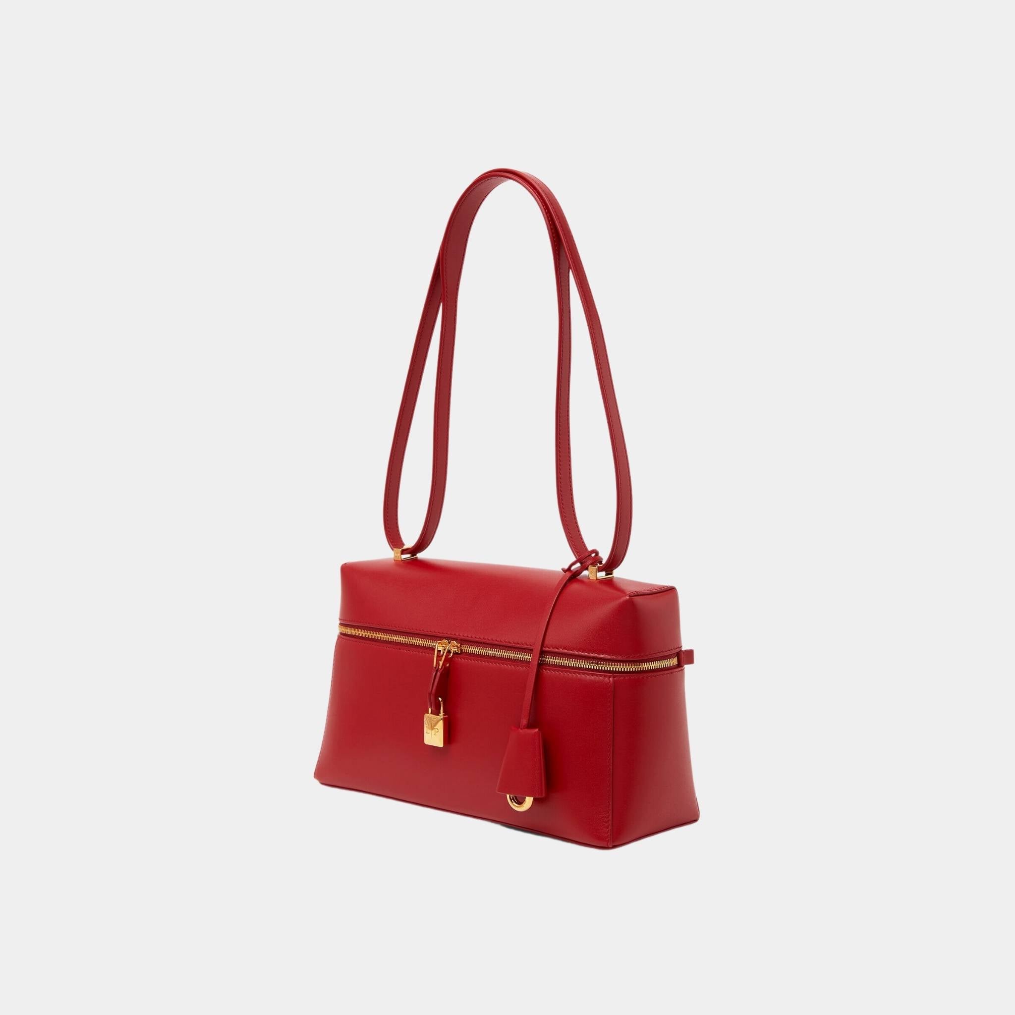 Loro Piana Extra Bag L27 In Smooth Calfskin, Frozen Redcurrant, Side