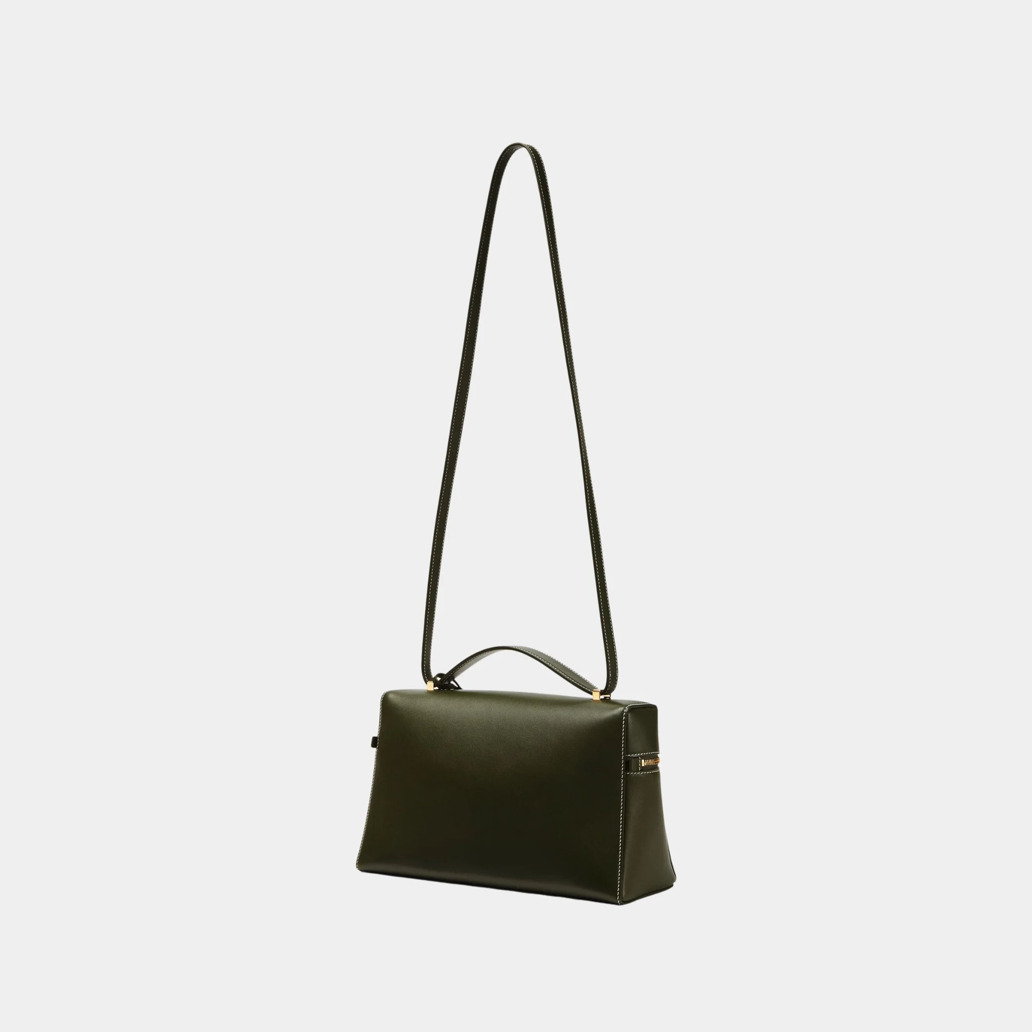 Loro Piana Extra Bag L27 In Smooth Calfskin, Ribbon Green, Back