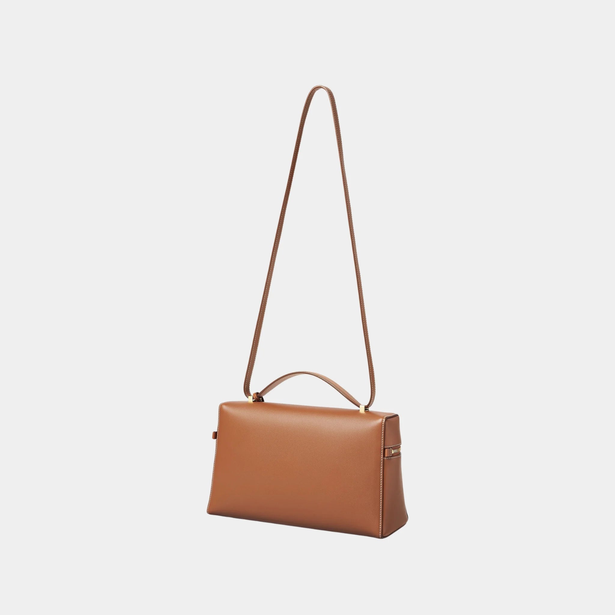 Loro Piana Extra Bag L27 In Smooth Calfskin, Warm Tan, Back