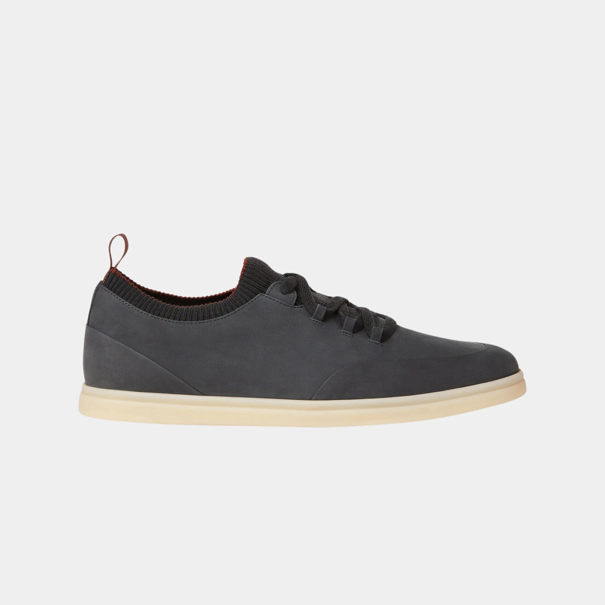 Loro Piana Soho Walk Calfskin Sneakers, Obsidian Grey, Side