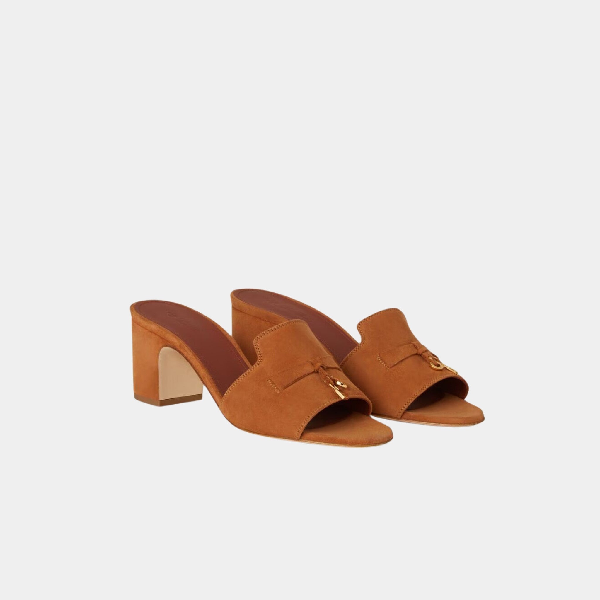 Loro Piana Summer Charms Heeled Sandal, Wot, Front