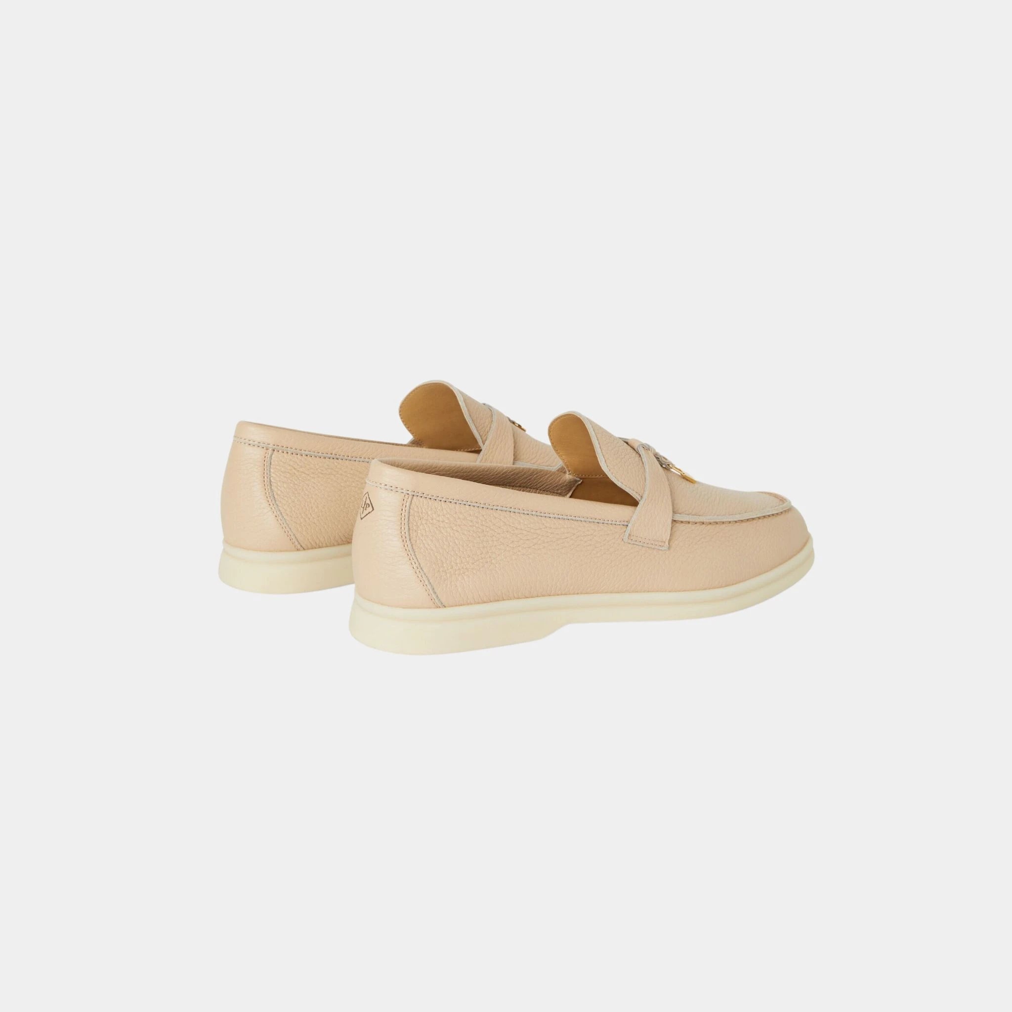 Loro Piana Summer Charms Walk Loafer in Deerskin, Natural Light Camel, Back