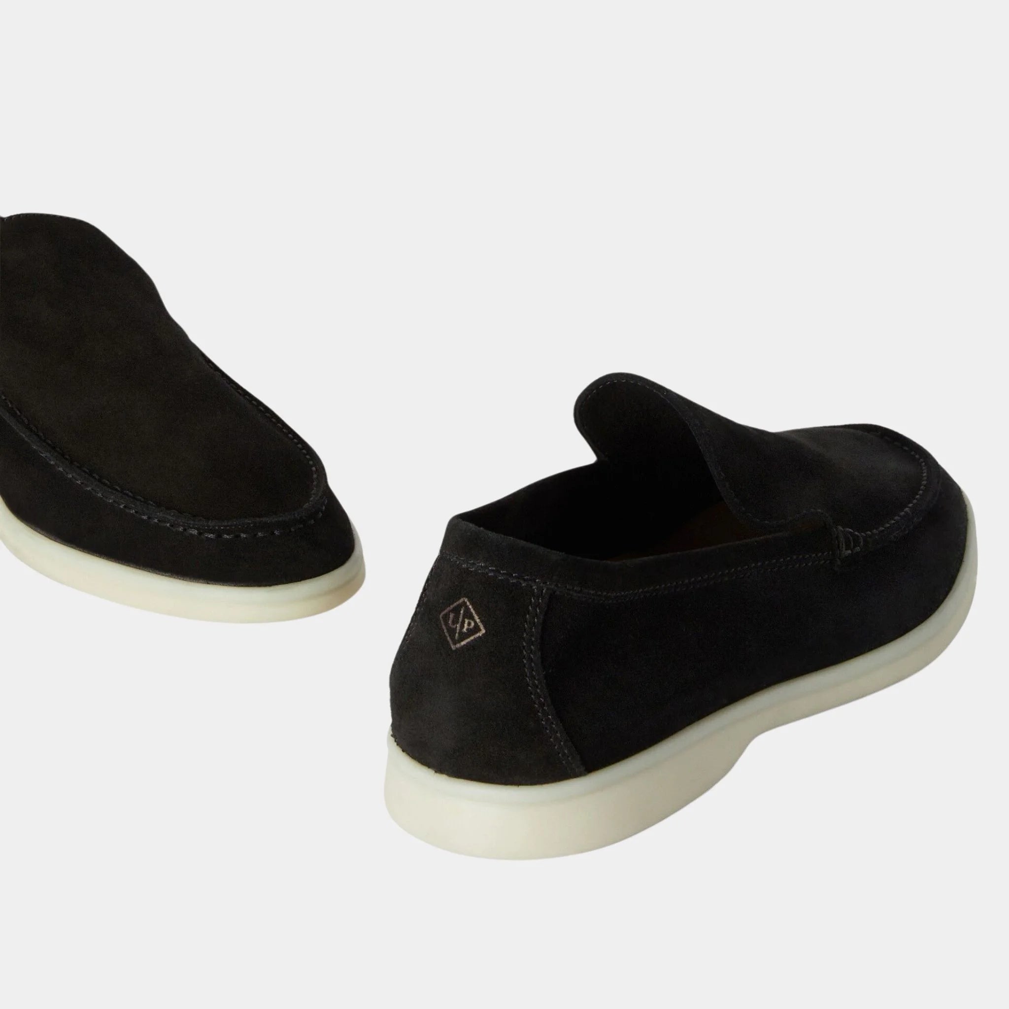 Loro Piana Summer Walk Loafers With Calfskin Lining, Black, Back