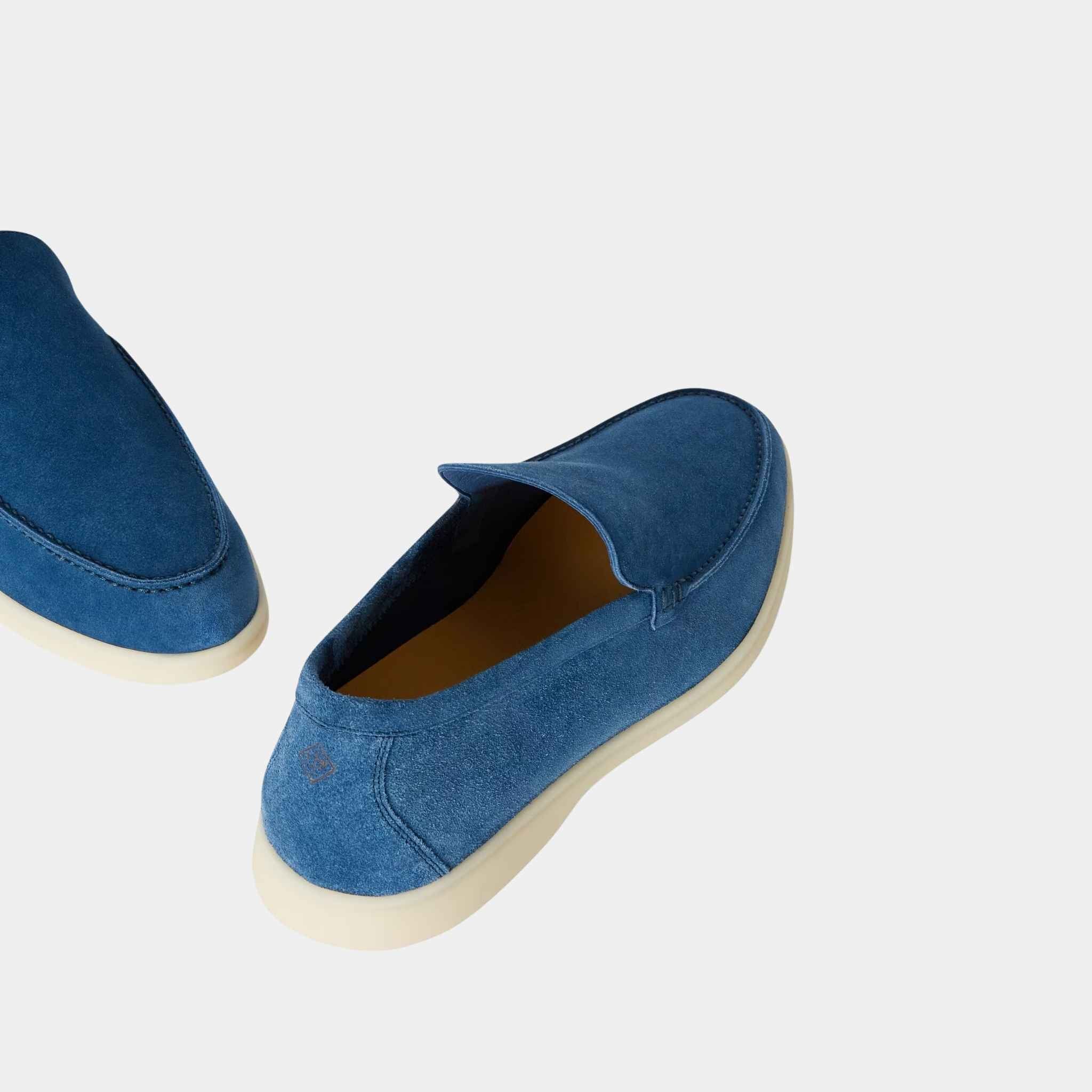 Loro Piana Summer Walk Loafers, Cobalt Ink, Back