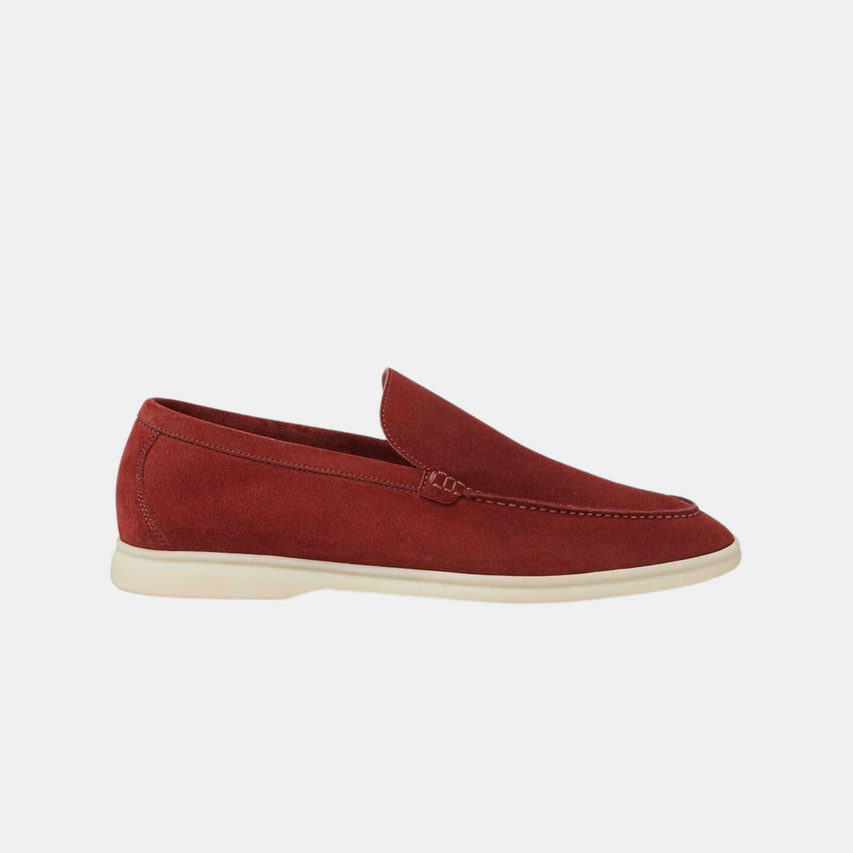 Summer Walk Loafers Suede With Calfskin Lining — Dried Red