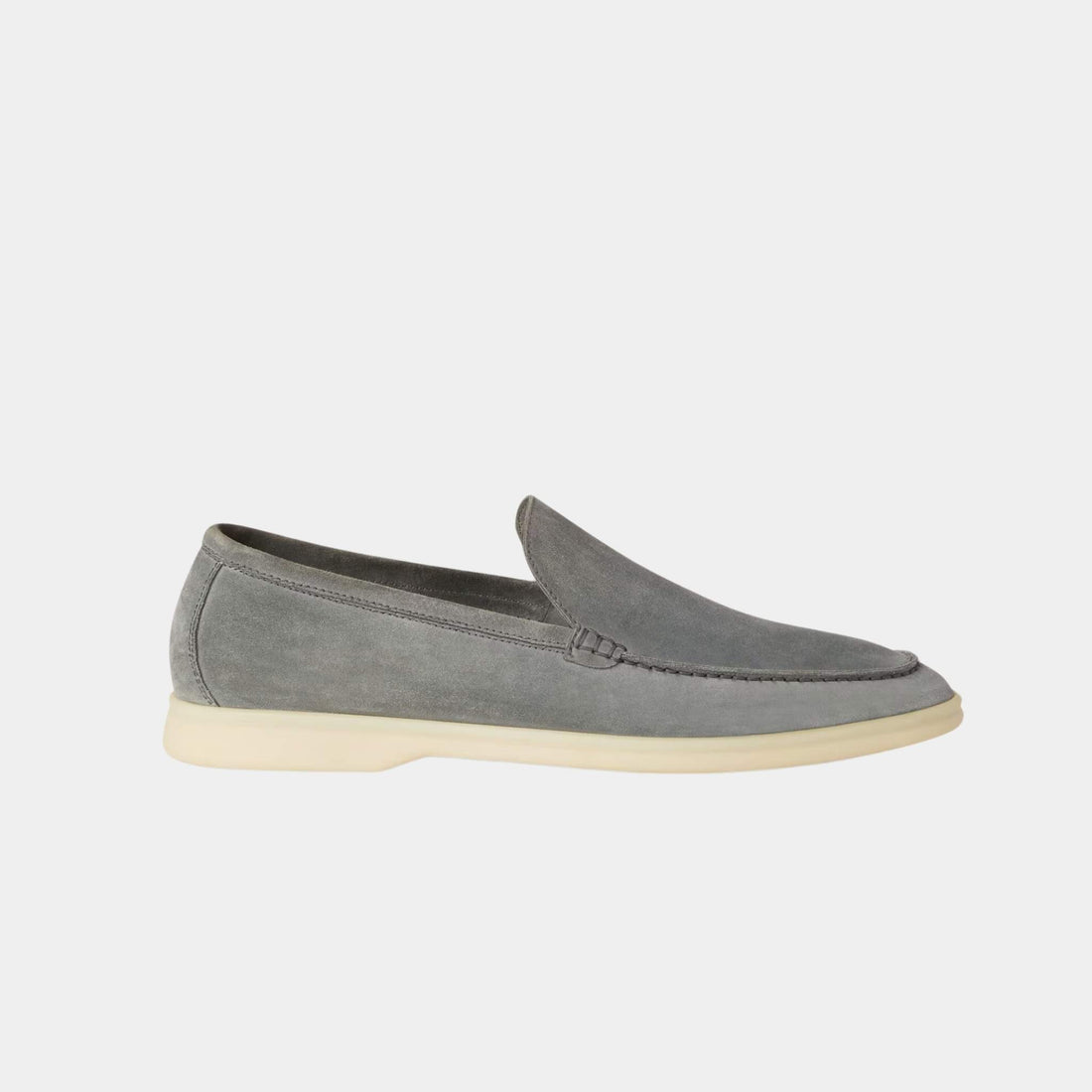 Loro Piana Summer Walk Loafers, Gull Gray, Side