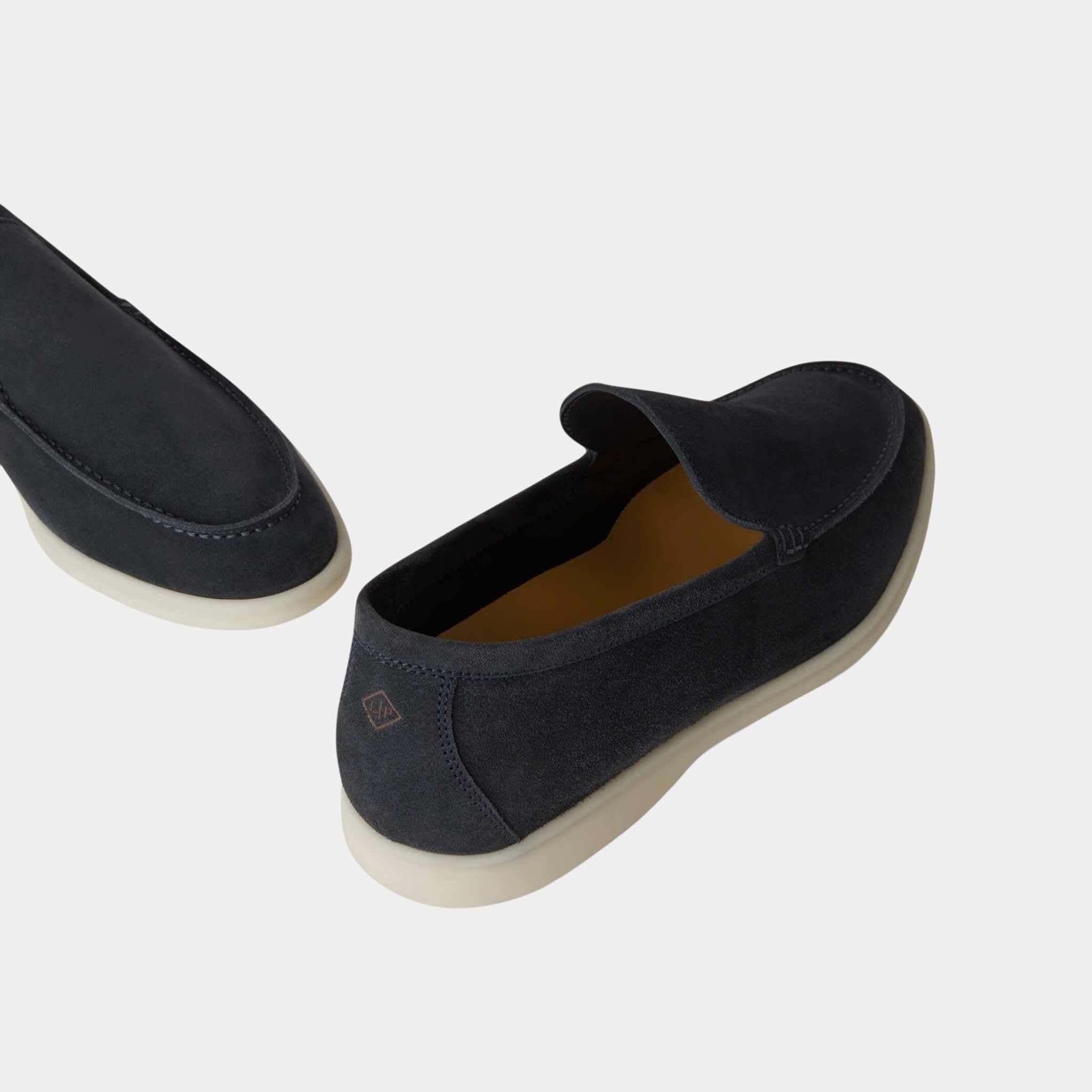 Loro Piana Summer Walk Loafers Suede With Calfskin Lining, Classic Blue, Back