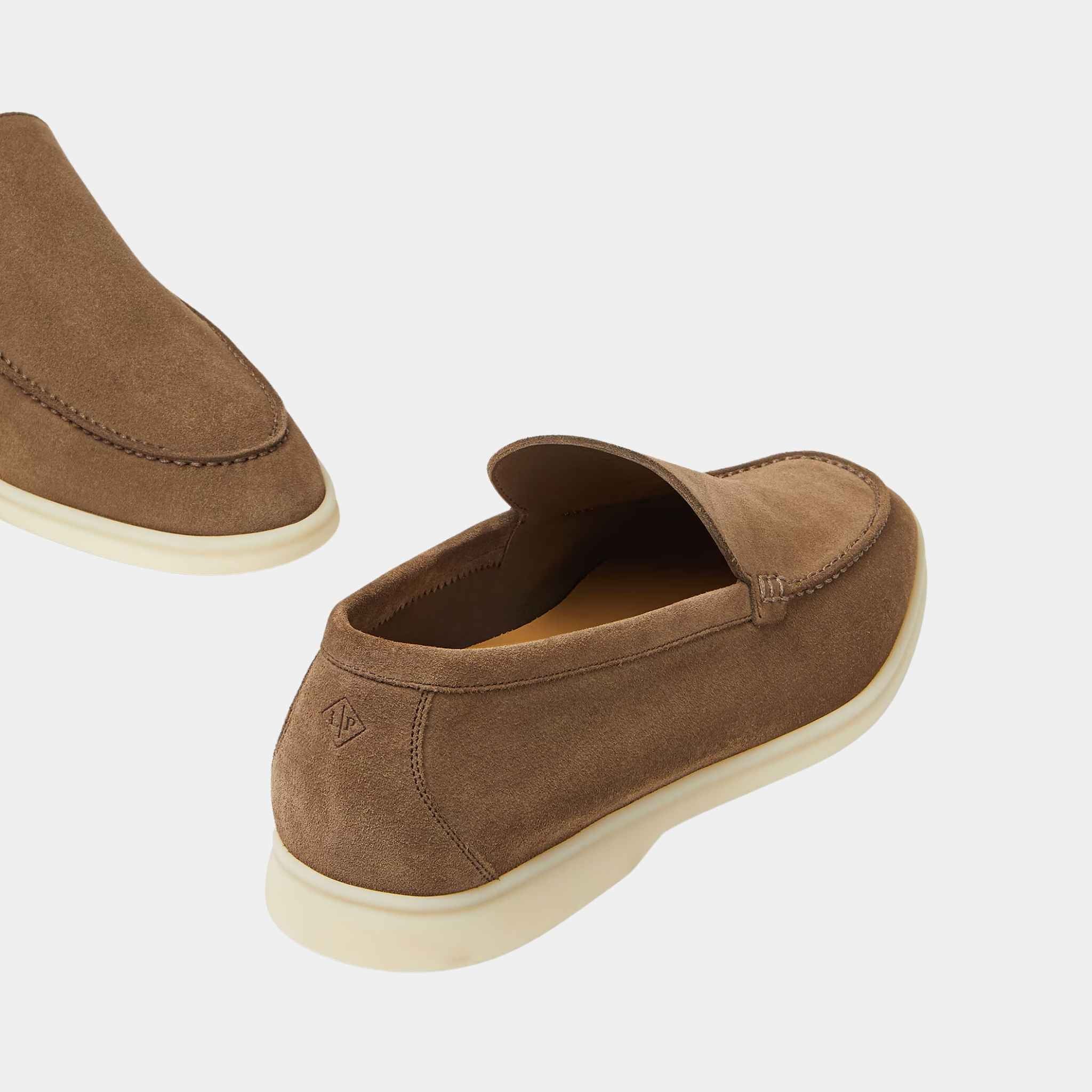 Loro Piana Summer Walk Loafers Suede With Calfskin Lining, Dusk, Back