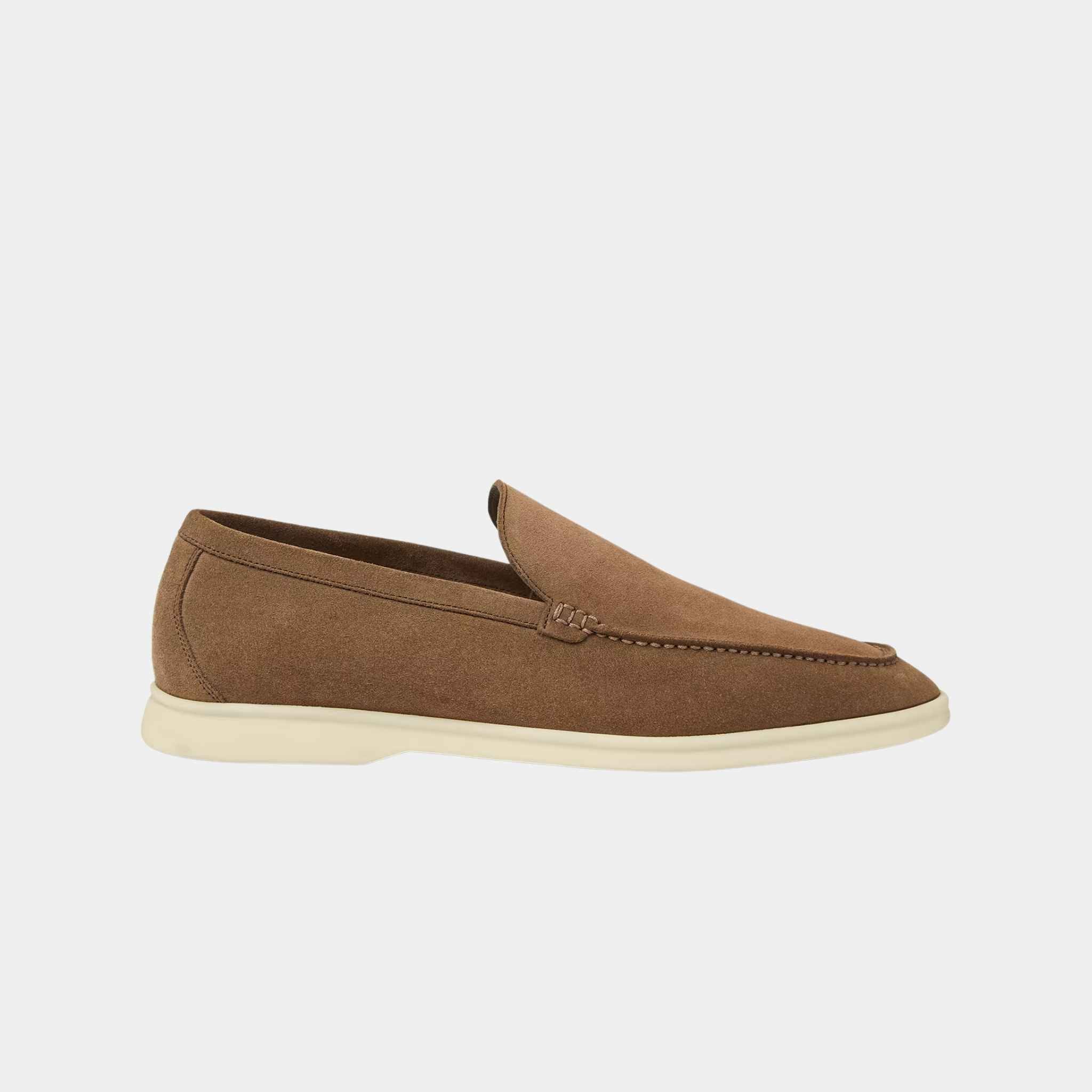 Loro Piana Summer Walk Loafers Suede With Calfskin Lining, Dusk, Side