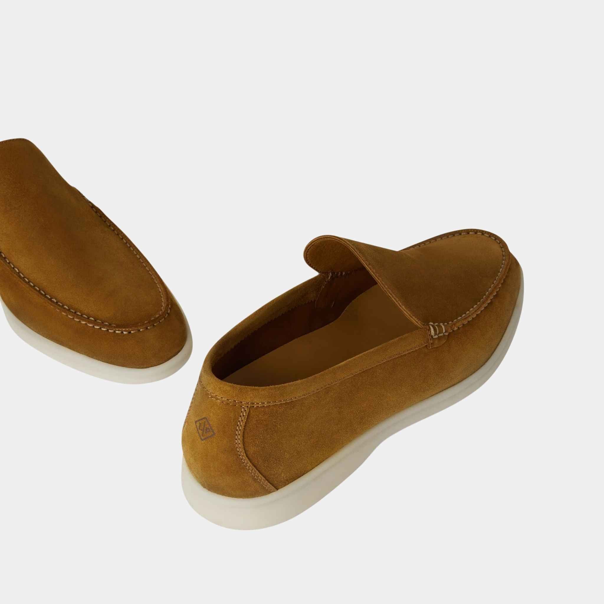 Loro Piana Summer Walk Loafers, Tan, Back