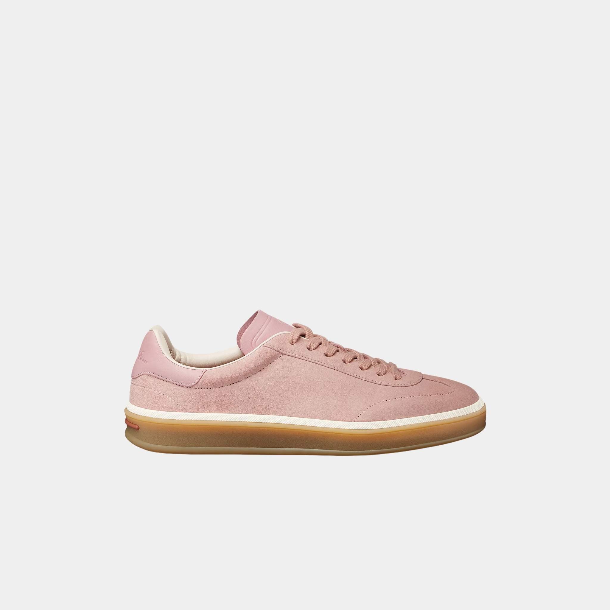 Loro Piana Tennis Walk Sneaker Suede Calf Split, Summer Pink, Side
