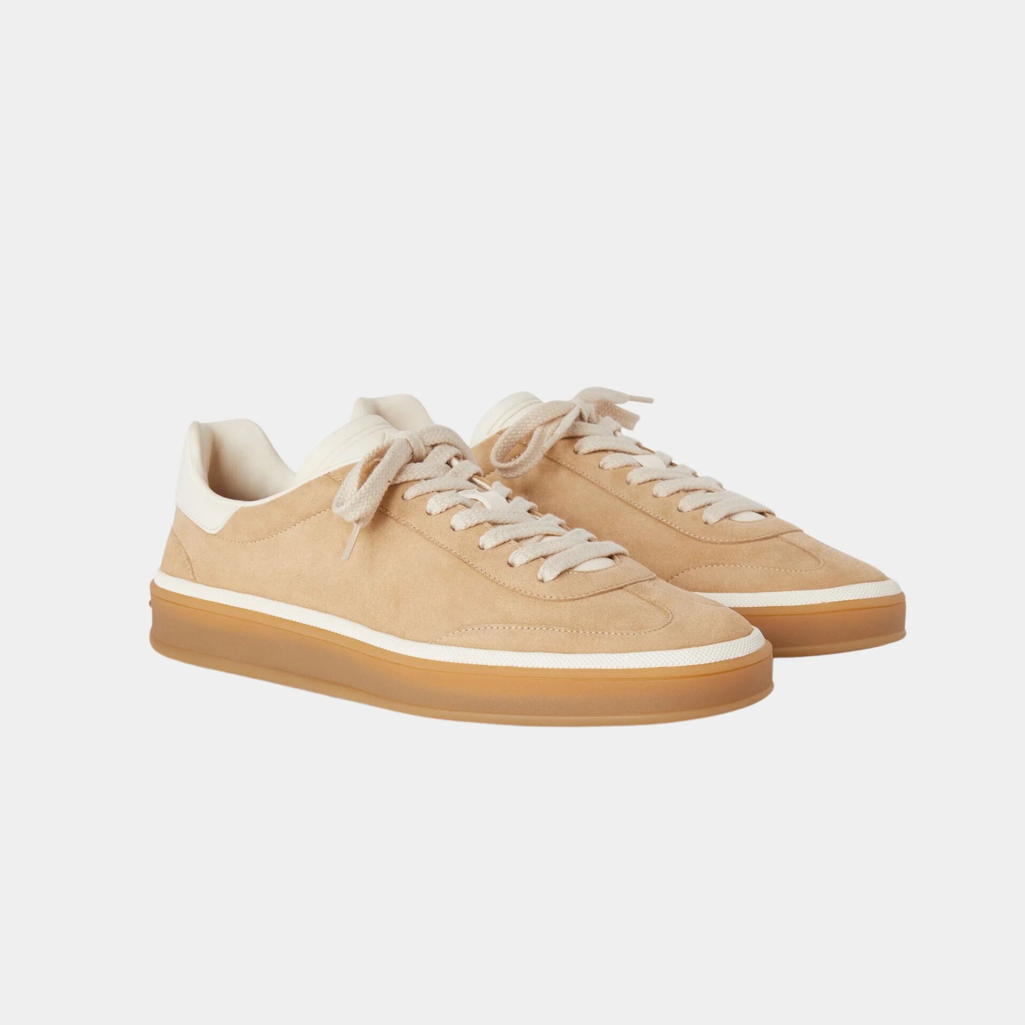 Loro Piana Tennis Walk Sneaker Suede Calf Split, Windy Dunes, Front