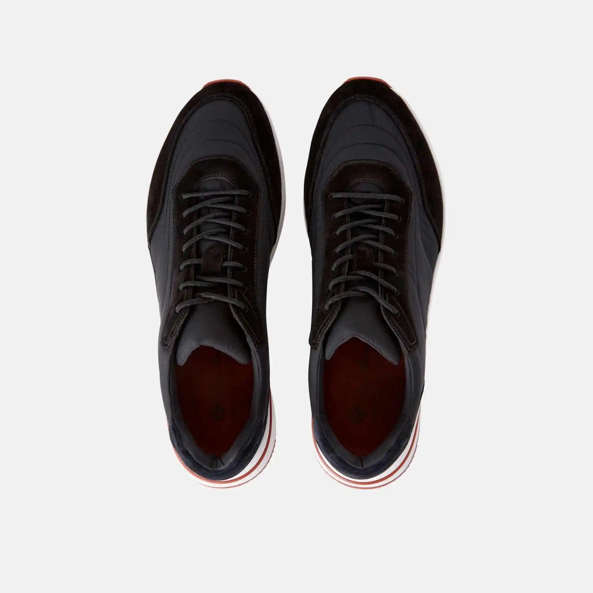 Loro Piana Week End Walk Sneaker Microfibre Storm System, Black, Top