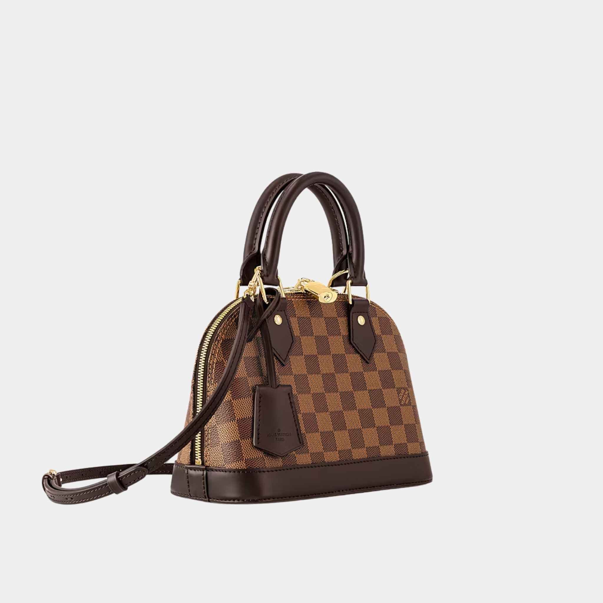 Louis Vuitton Alma BB Damier Ebene Canvas Handbag, Side