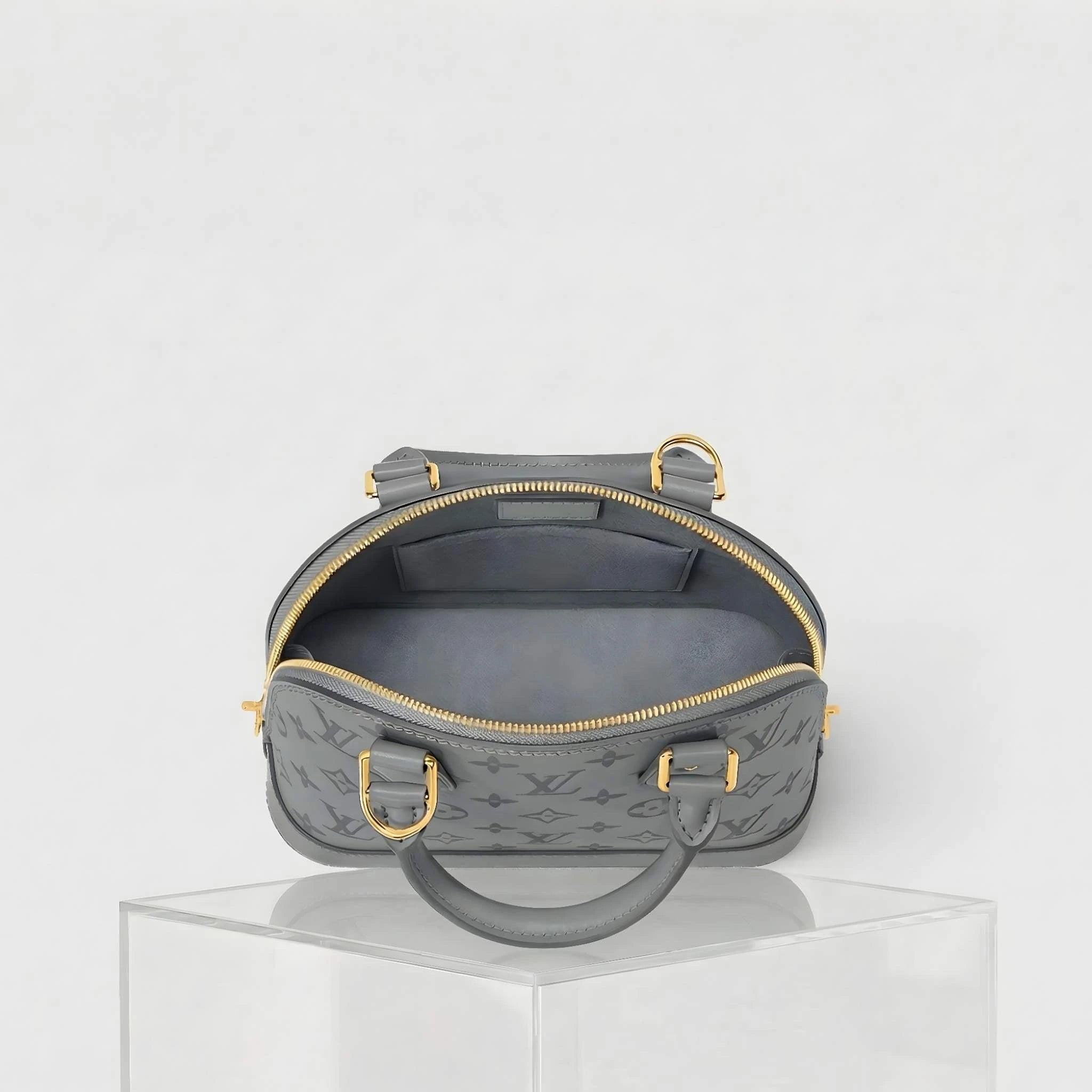 Louis Vuitton Alma BB Handbag Monogram Ink Collection, Gris, Inside