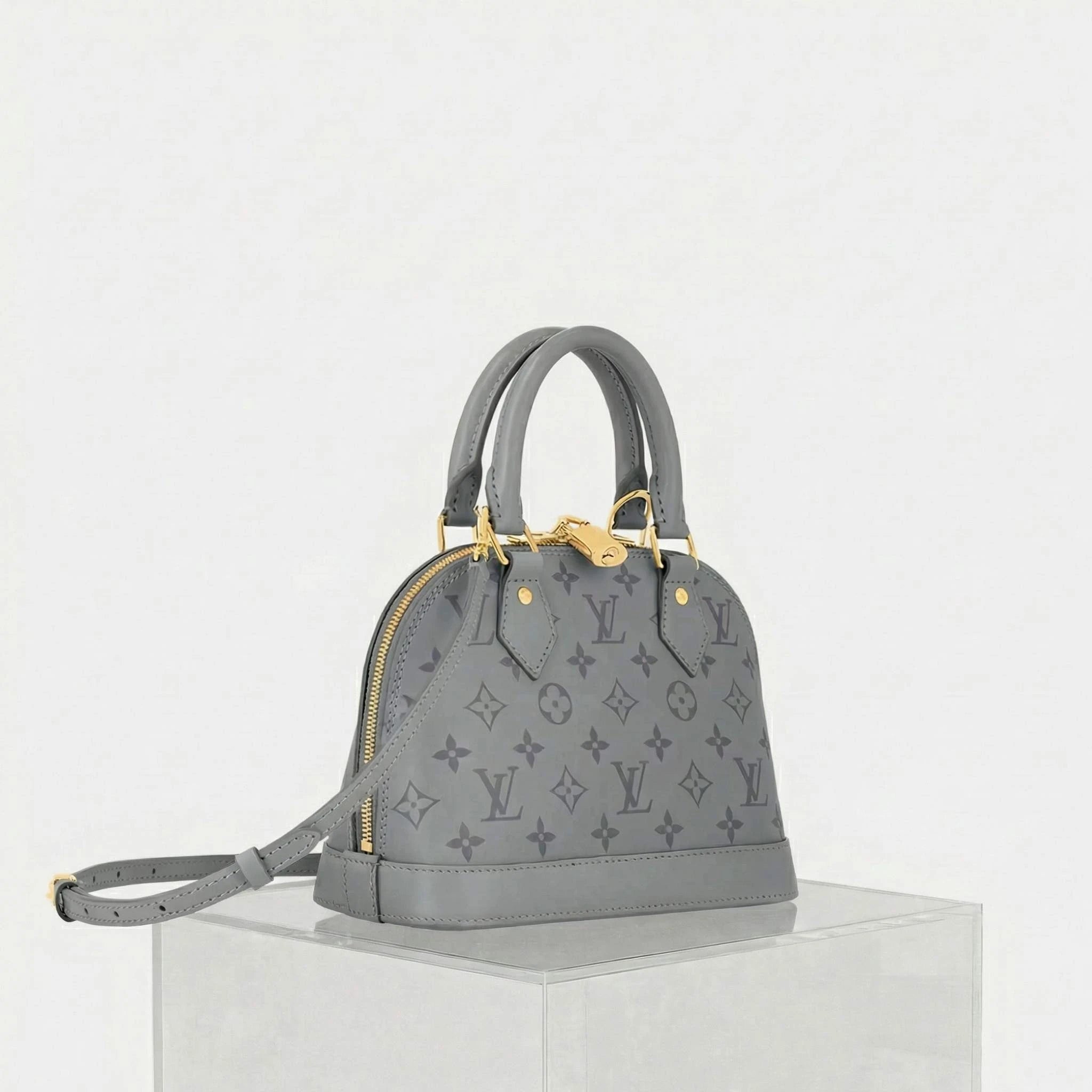 Louis Vuitton Alma BB Handbag Monogram Ink Collection, Gris, Side