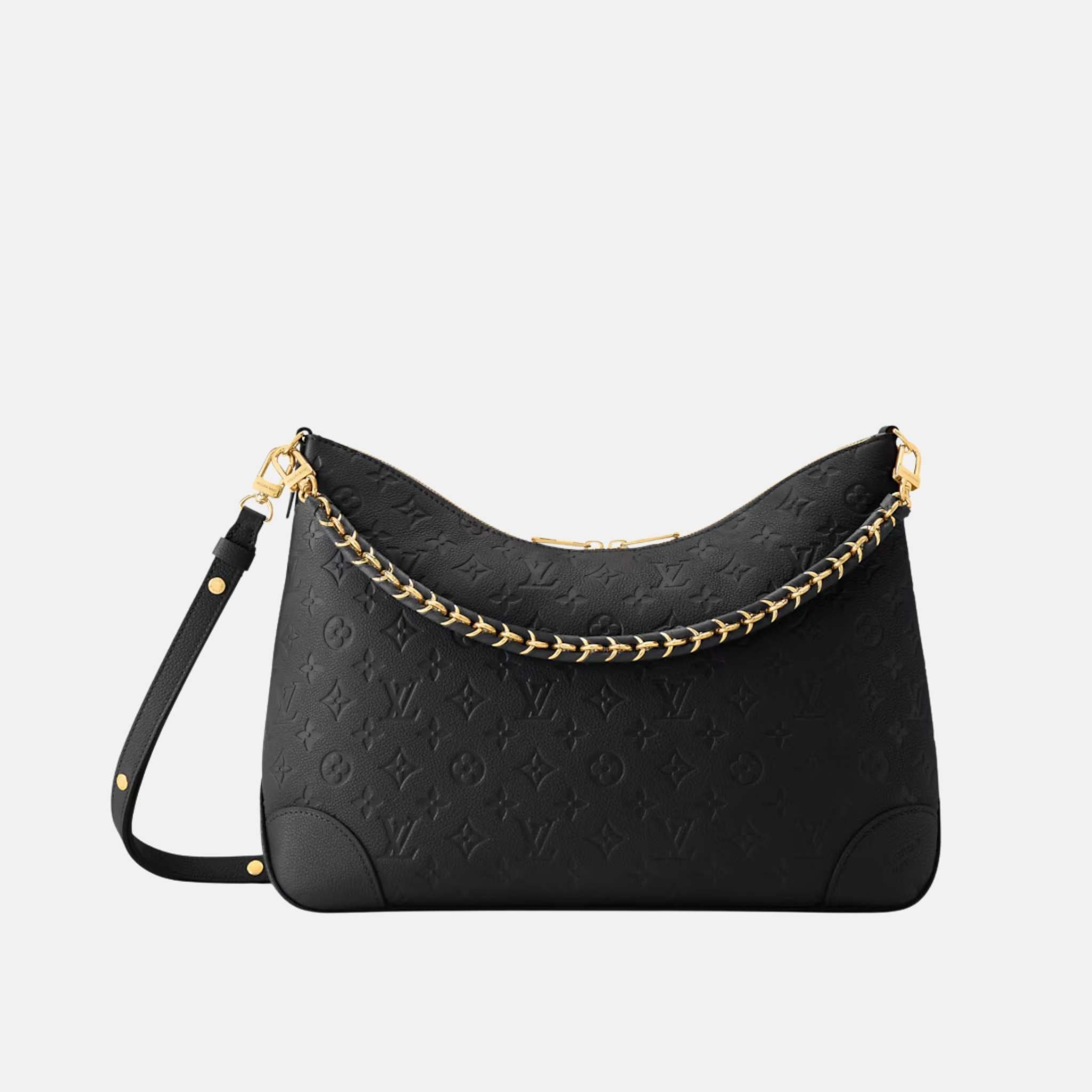 Louis Vuitton Boulogne GM Bag, Black, Front