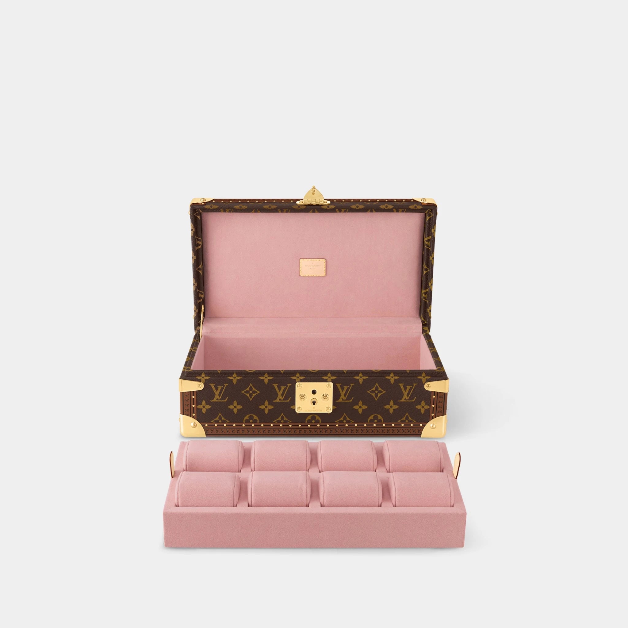 Louis Vuitton Coffret 8 Montres in Monogram Canvas, Rose Ballerine, Inside