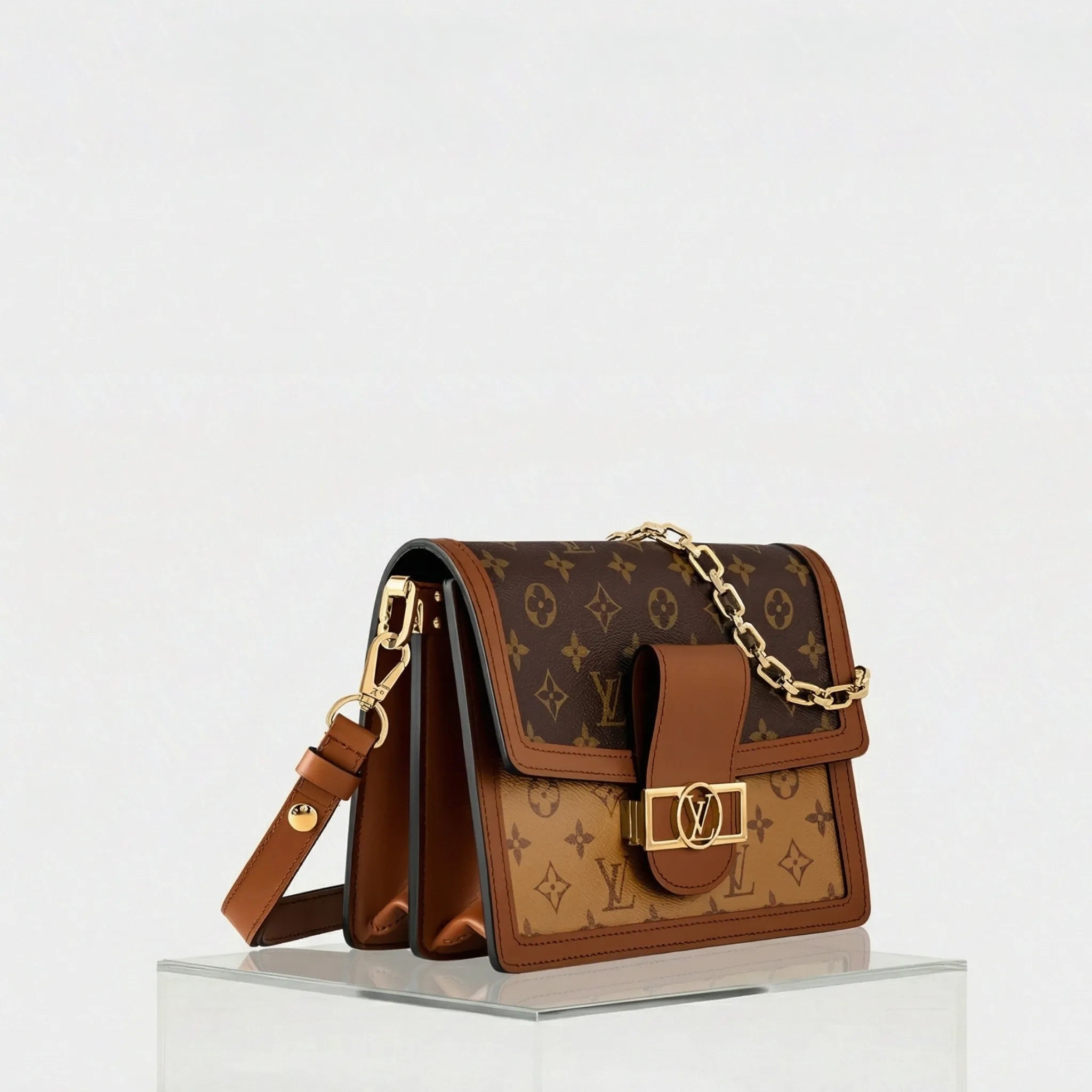 Louis Vuitton Dauphine MM Bag Monogram and Monogram Reverse Canvas, Side