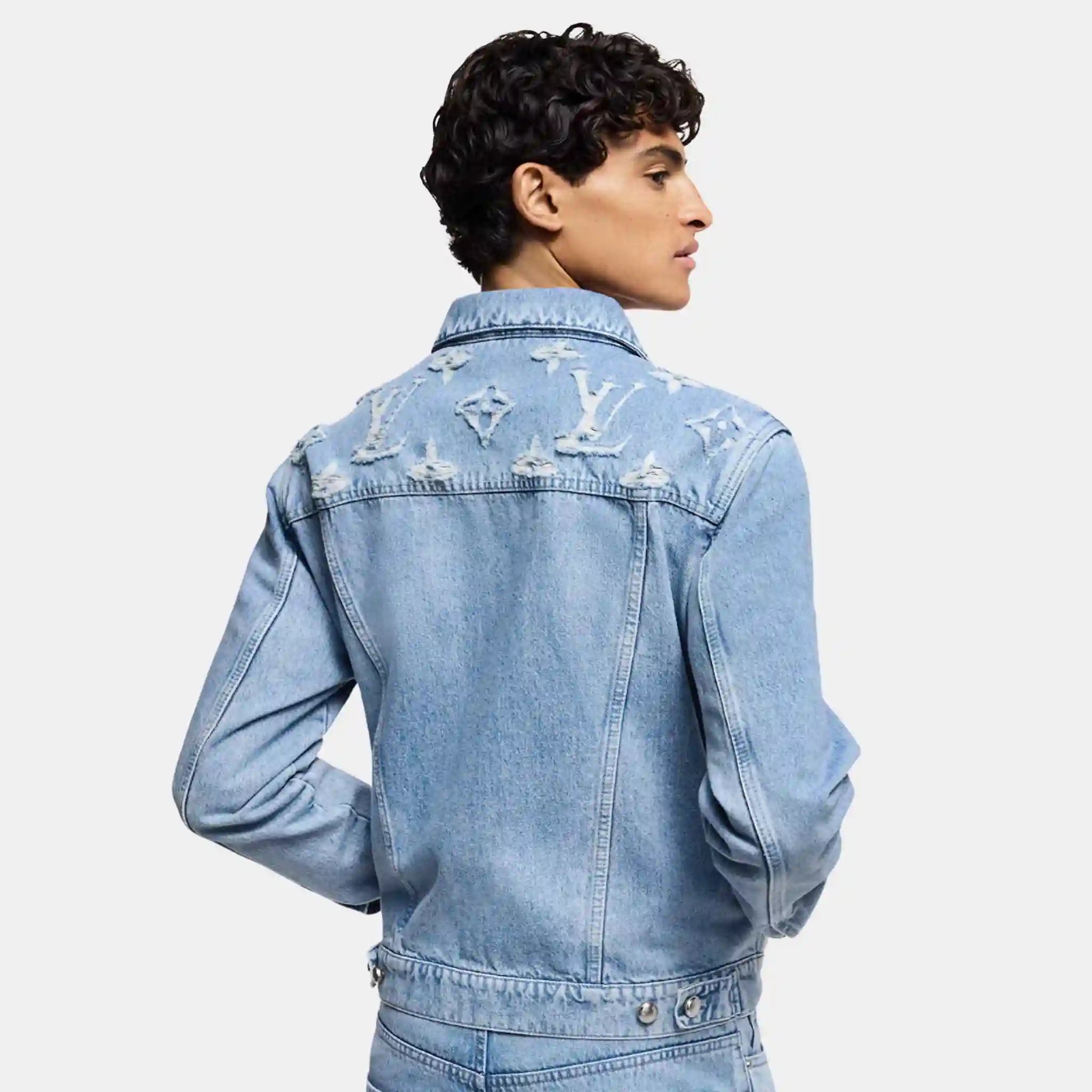 Louis Vuitton Denim Trucker Jacket , Model Back