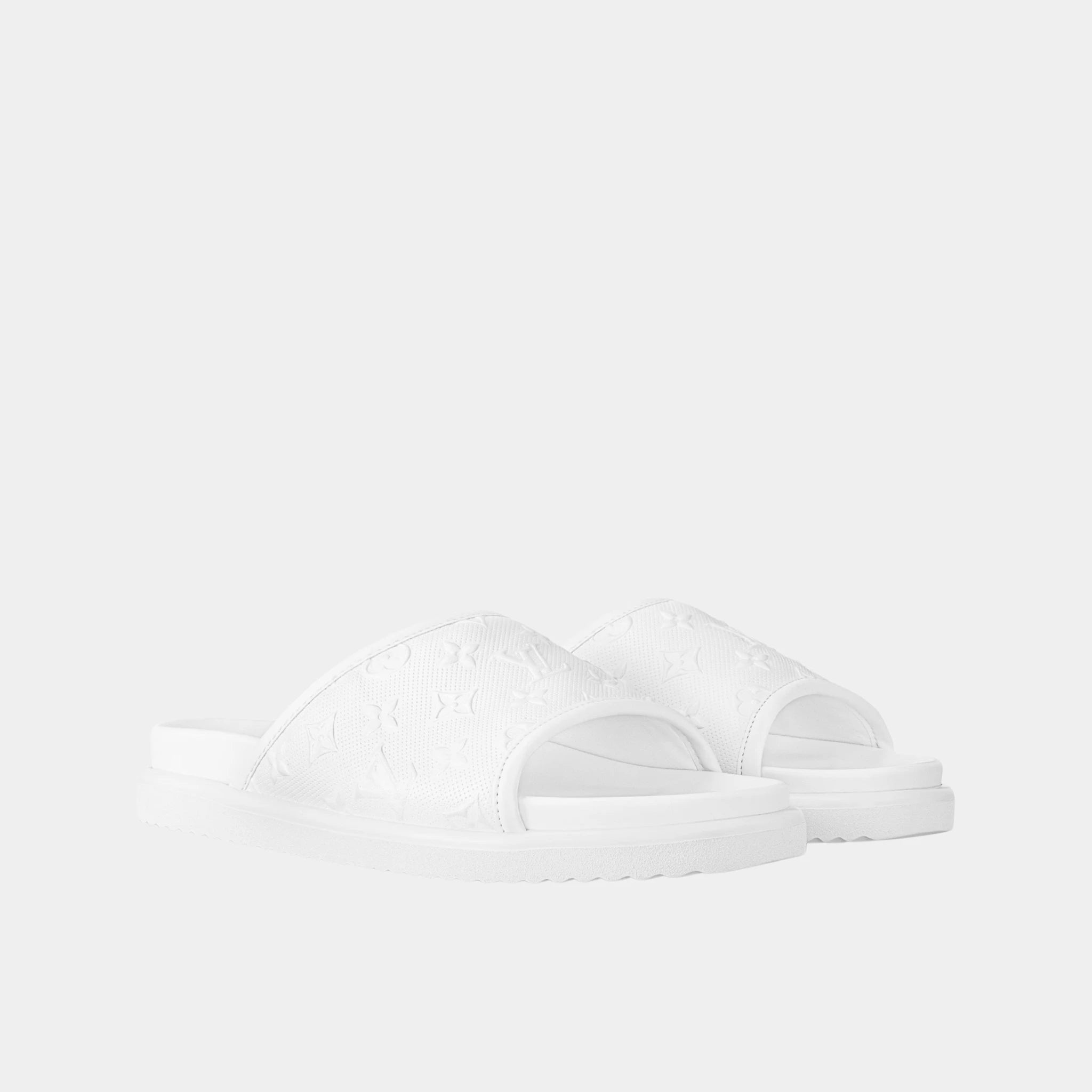 Louis Vuitton Miami Mule in Monogram Synthetic Leather, White, Front
