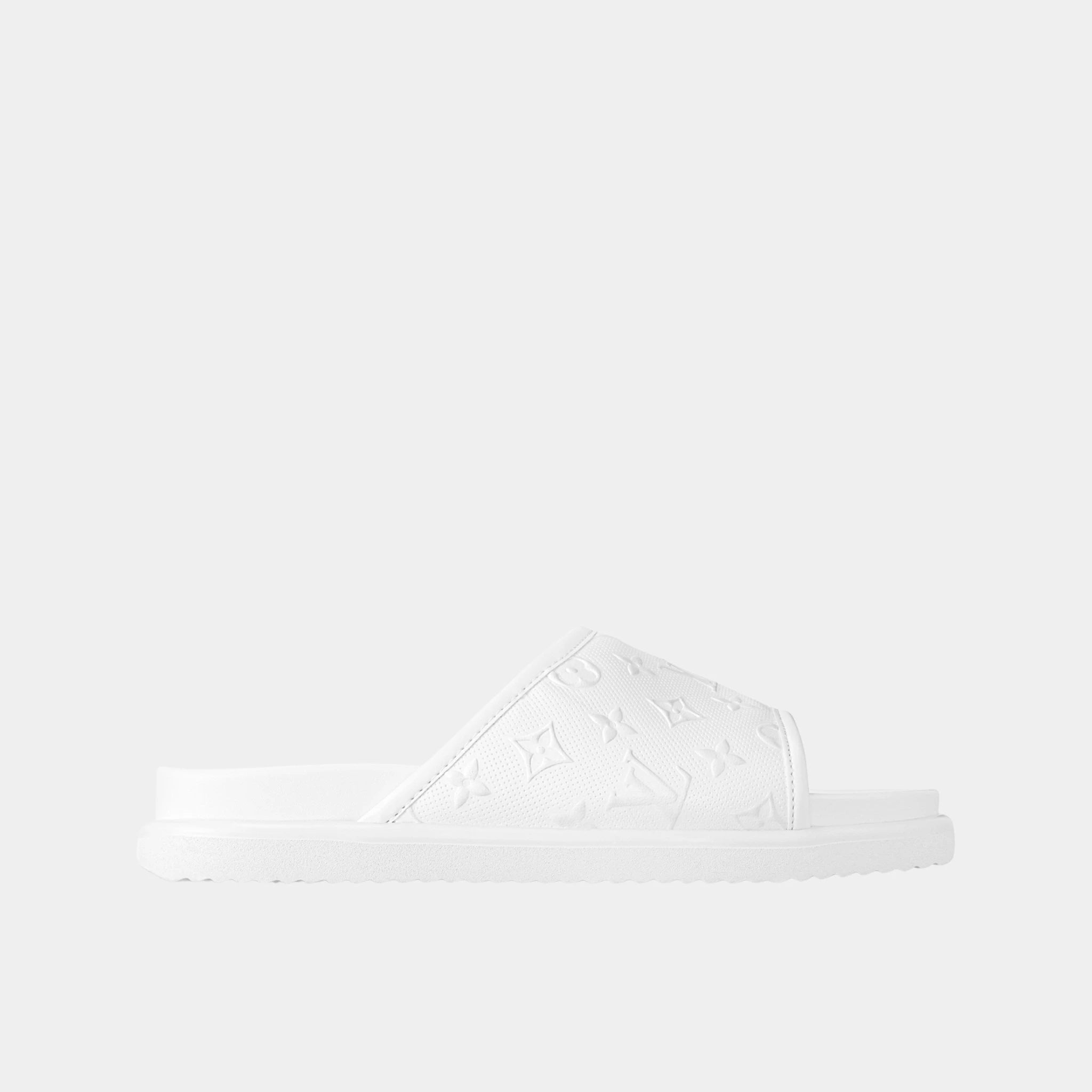 Louis Vuitton Miami Mule in Monogram Synthetic Leather, White, Side